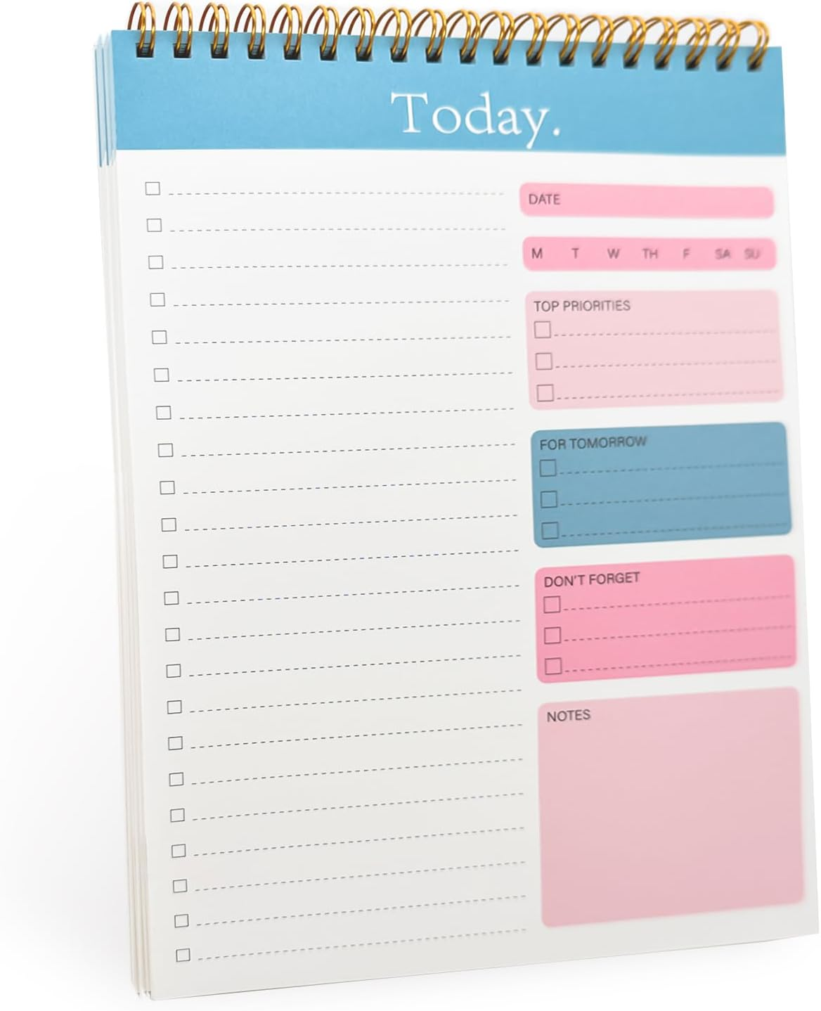 Ztowoto Daily Planner for Productivity52 Days Spiral to Do List Notebook，Undated Student Daily Planner 6.8 * 9.7Inch ，To Do List for Planning,Daily Goals,To Do List Pad(Purple)