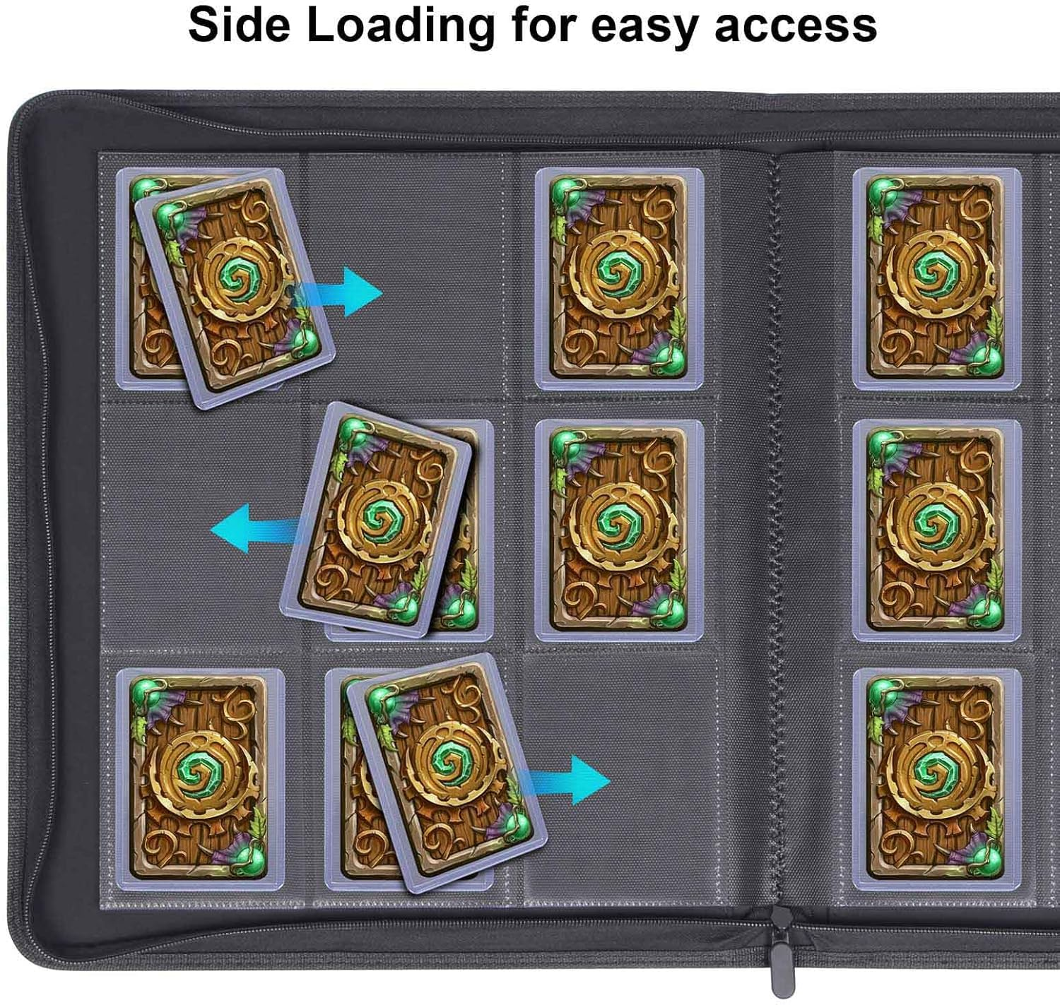 Famard 9-Pocket Binder Fit for Toploader, Trading Card Storage Album Compatible with 288 Top Loaders for Cards, Double-Sided Pockets for 3" X 4" Rigid Card Holders (White-Red) image number 5