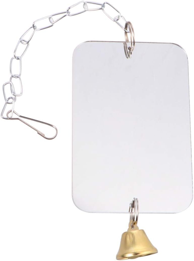 1Pc Cage Hanging Decor - Parrot Toy with Mirror for Budgies, Parakeets & Birds, Bird Cage Mirror & Swing for Chewing Fun, Safe & Durable Bird Accessory image number 5