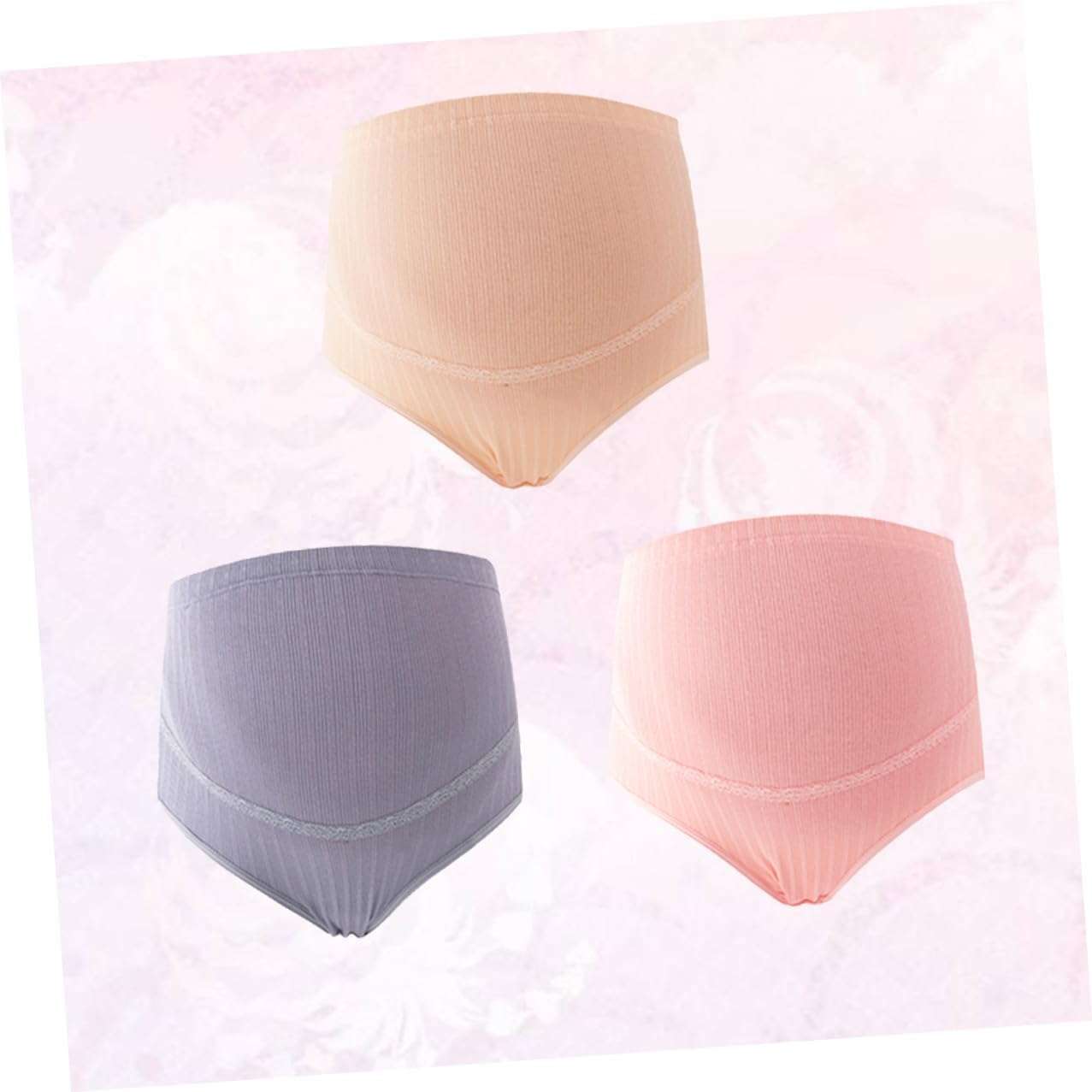 3Pcs Cotton High Waist Maternity Panties Adjustable Stomach Support Nursing Underwear for Pregnant Women Comfortable Breathable Stretchable Random Color Random Color image number 4