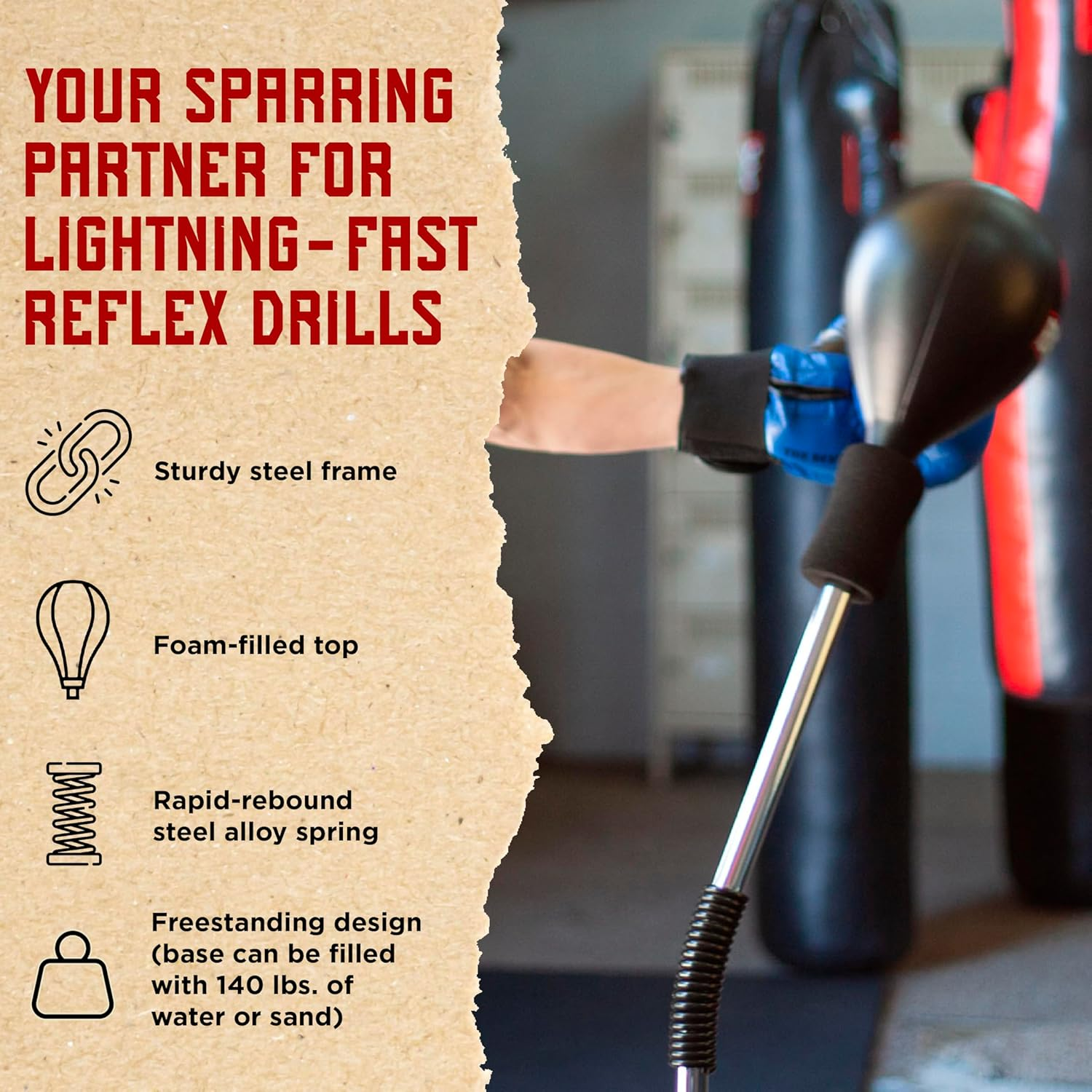 Ringside Cobra Reflex Boxing Punching Bag (New Version), Black image number 6