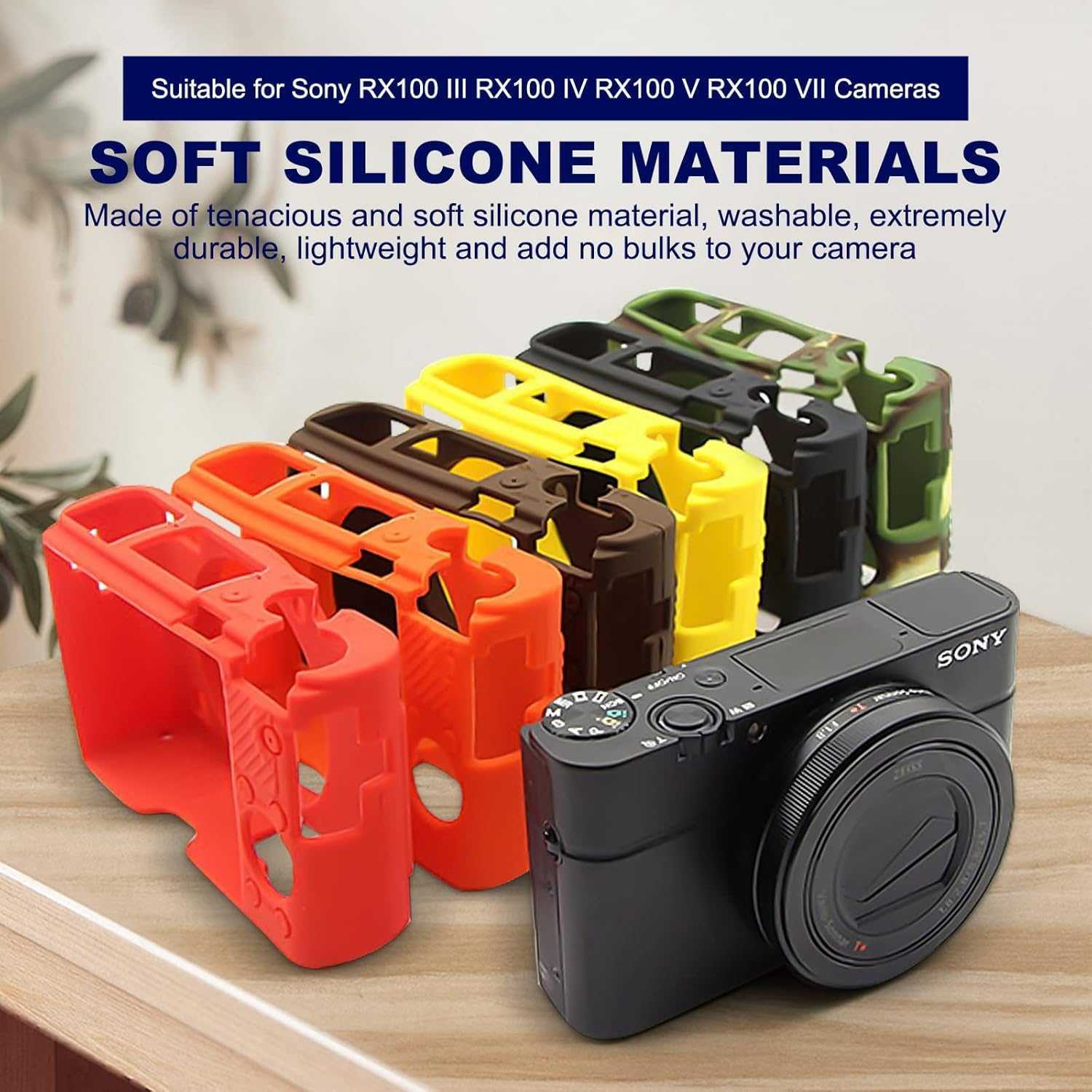 Camera Case for  RX100 VII, Soft Silicone Protective Cover Protector Skin Removable Lens Cover for  DSC-RX100 VII DSC-RX100M7 Digital Camera (Black) image number 4