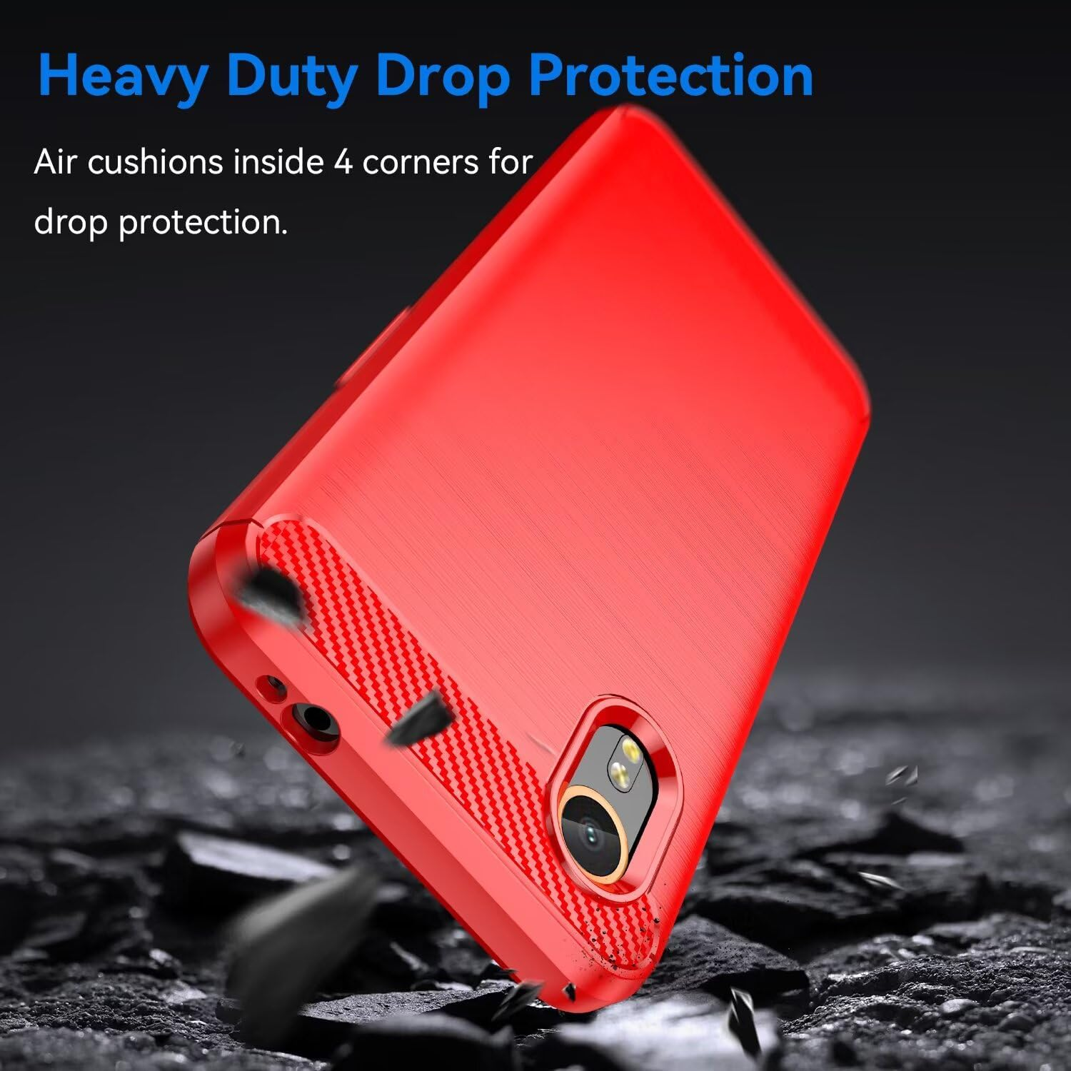 Topme Silicone Case for Samsung Galaxy Xcover7 (6.6 Inches), Brushed Texture Style Mobile Phone Case, Red image number 6