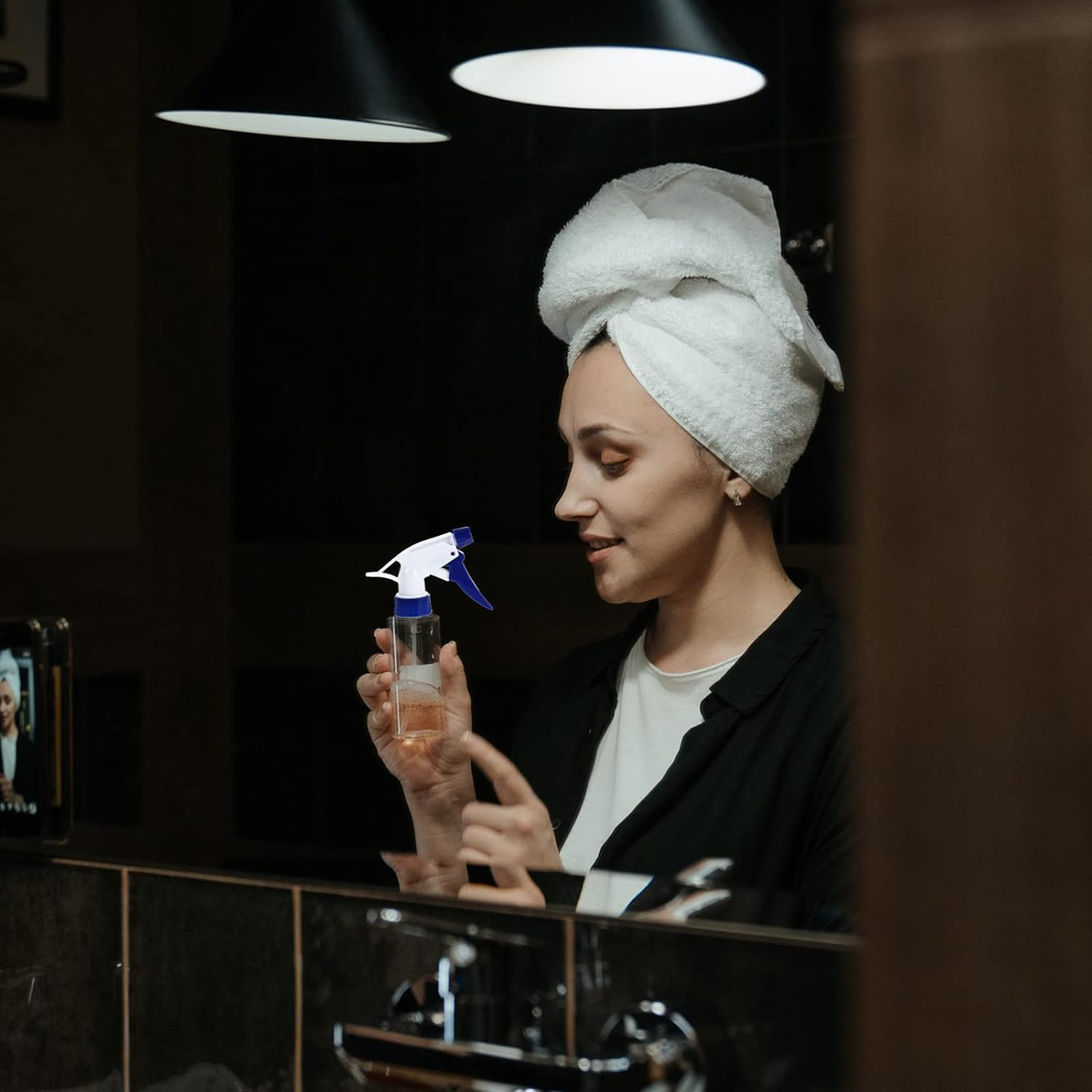 WADY 6Pcs Replacement Sprayers, Plastic Spray Bottle Nozzle, Adjustable Water Bottle Spray Trigger (Black)