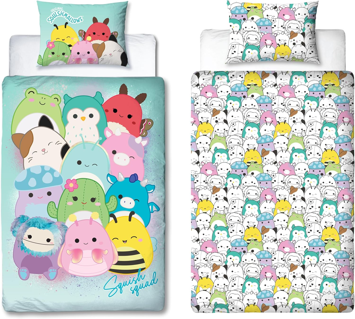 Squishmallows Officially Licensed Flash Design Single Duvet Cover Set | Reversible 2 Sided Characters Bedding Including Matching Pillow Case | Perfect for Kids Bedroom | Polycotton image number 2