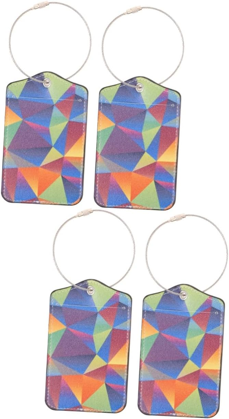 2Sets Luggage Tags with Loop Durable Travel Labels for Easy Identification of Suitcases Unique Design for Enhanced Visibility for Frequent Travelers and Choices 2Pcs*2 image number 2