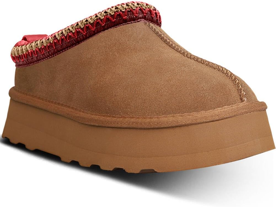 Women'S Platform Mini Boots Slippers for Women Indoor Slippers Slip on Fur Fleece Lined Suede Short Ankle Boots