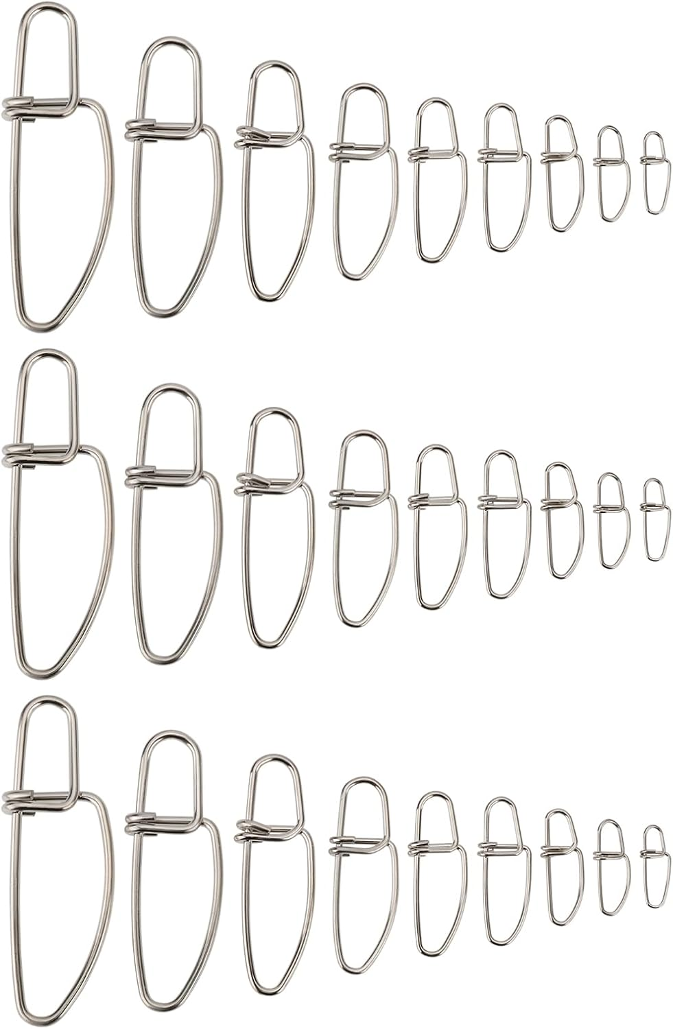 Create Idea 180Pcs Stainless Fishing Snaps Duo Lock Snap Kit for Saltwater Freshwater, Silver (11.6Mm 14.5Mm 16.5Mm 21Mm 23.5Mm 28Mm 34Mm 40Mm 47.5Mm) image number 2