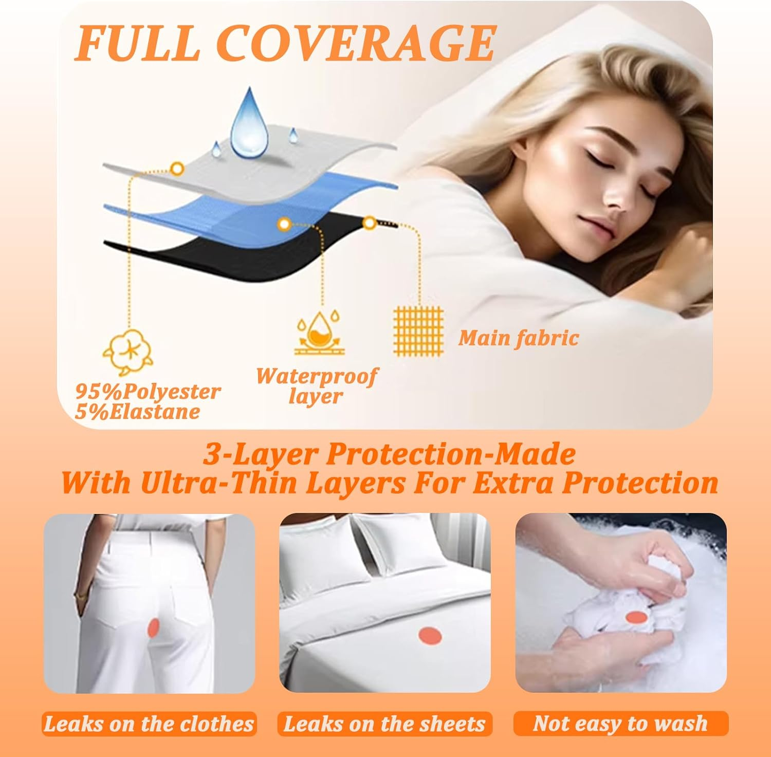 4 Pack Washable Period Pants for Girls Teens Women Incontinence Leakproof Menstrual Knickers Postpartum Underwear