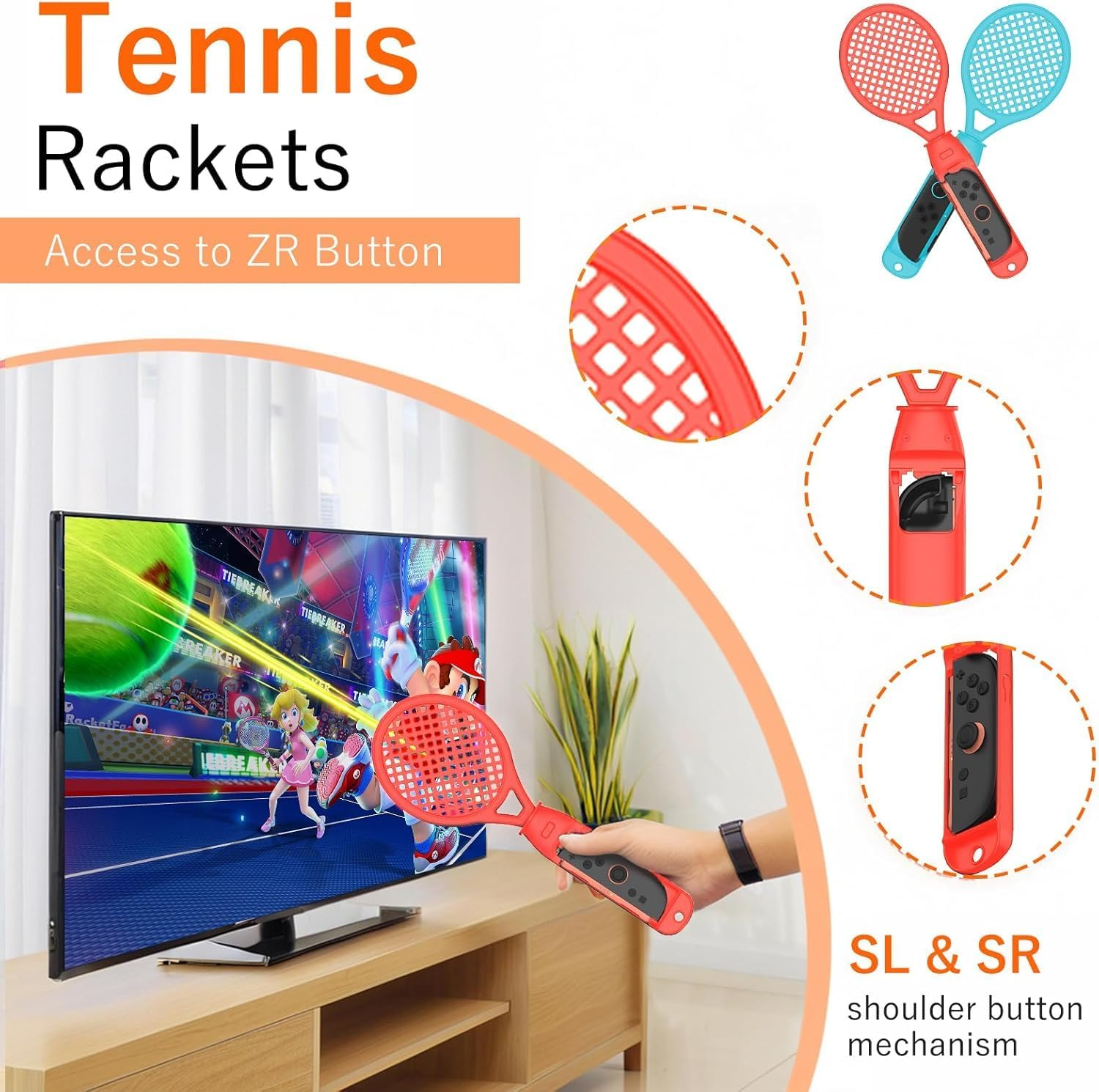 NBCP Switch 2 Sports Kit 14-In-1 &ndash; Motion Control Bundle with Steering Wheels, Swords, Rackets for Racing, Combat & Fitness Games (2025 New Release) - Black (18-In-1) image number 2