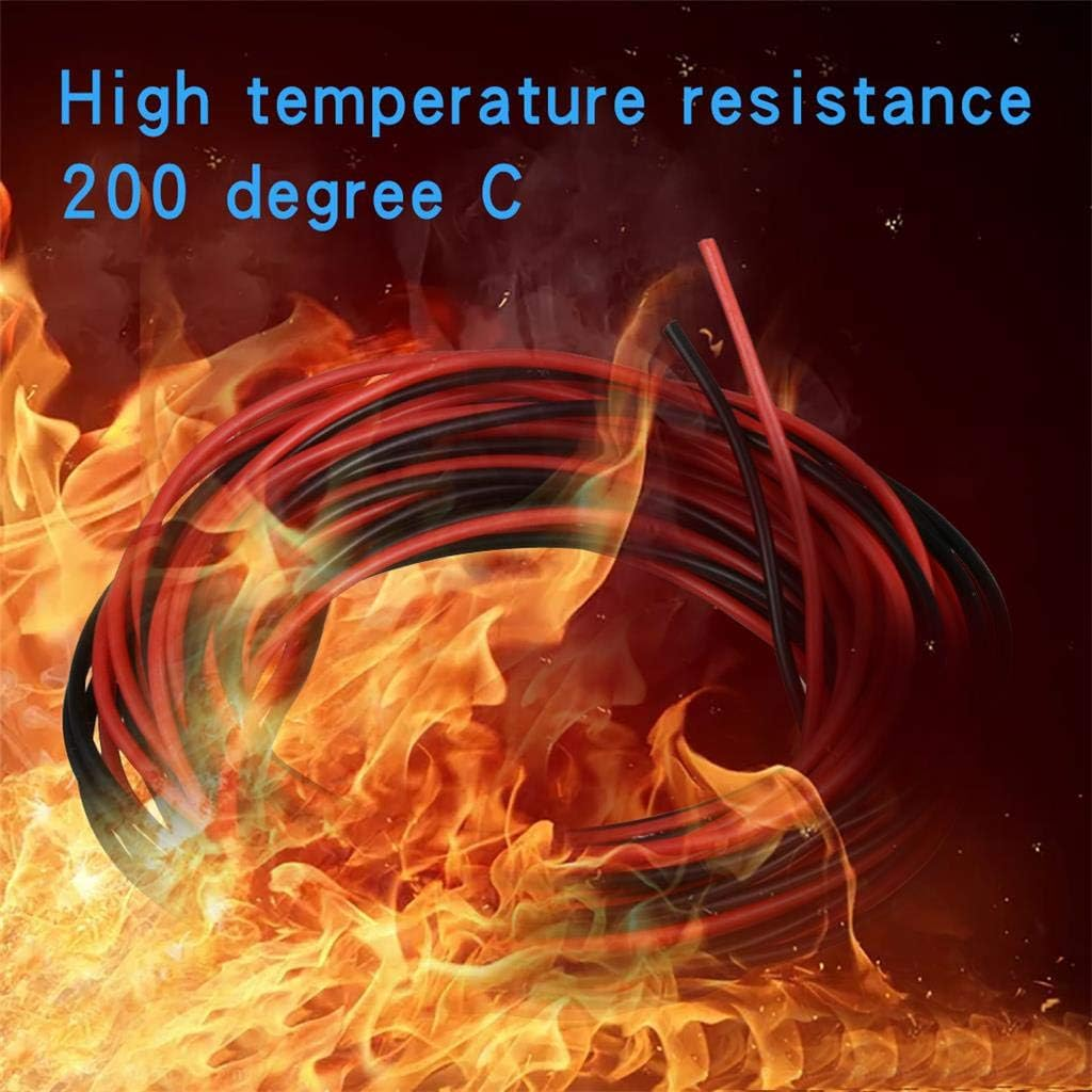 BNTECHGO 28 Gauge Silicone Wire Ultra Flexible 20 Feet High Temp 200 Deg C 600V 28 AWG Silicone Wire 16 Strands of Tinned Copper Wire Stranded Wire Model Cable Black and Red Each Color 10 Ft