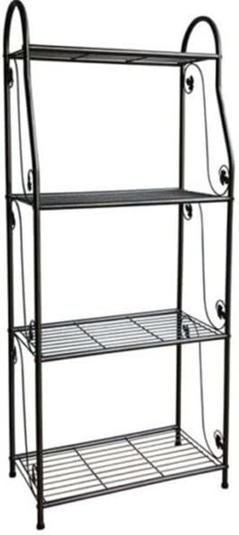Takasho Hammertone Finish 4 Shelf Plant Stand, Hammertone