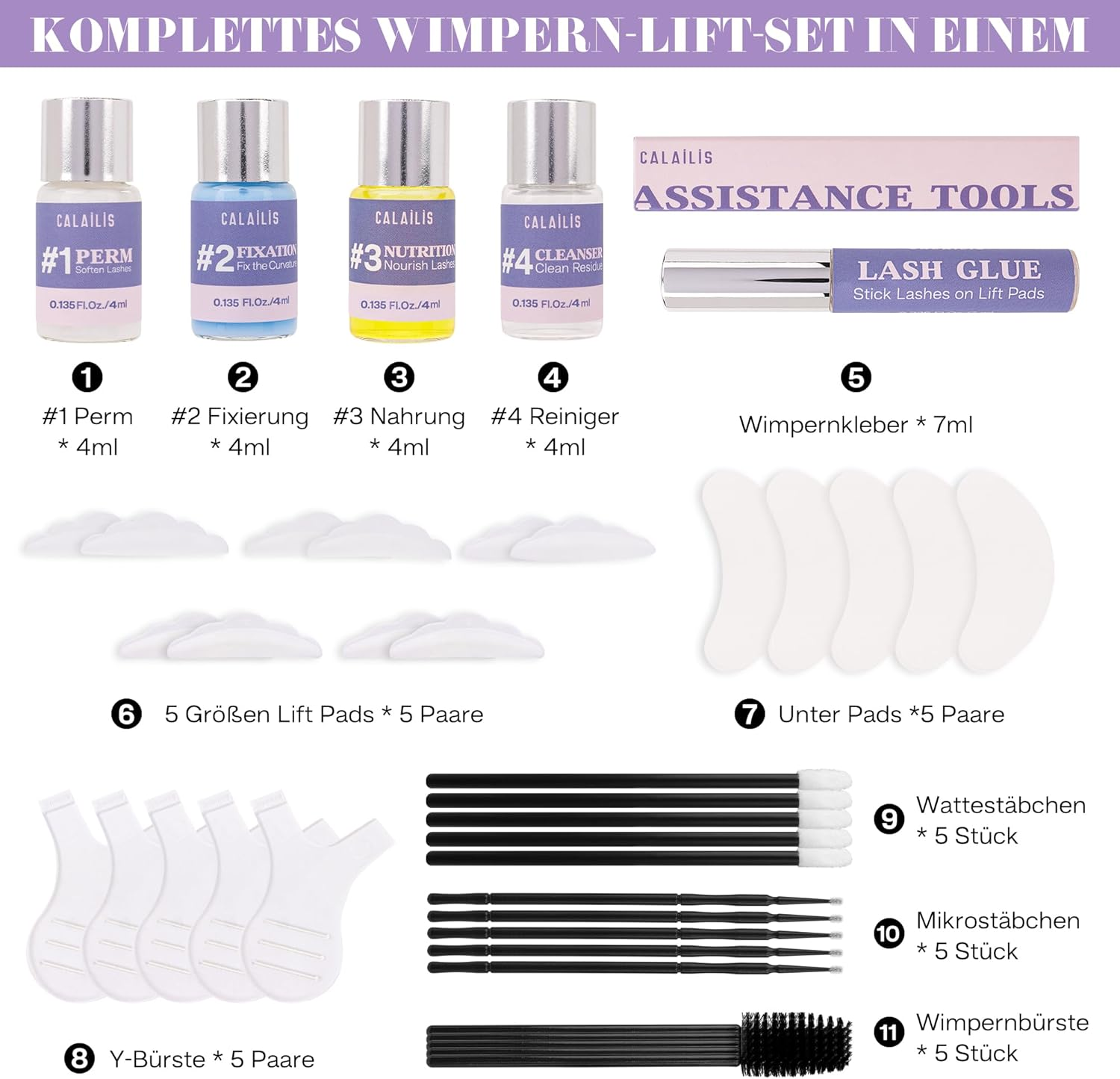 CALAILIS Eyelash Lifting Set, 2025 Updated Lash Lifting Set, Eyelash Extension Kit, Professional Eyelash Lifting, Natural & Thicker, Suitable for Salon and Home Use image number 2