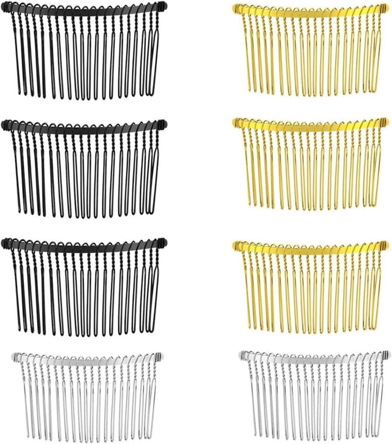 Hair Clip Comb, Metal Comb Clip, Hair Comb, Veil Comb, Hair Comb Metal Hair Comb Metal Hair Comb (8 Pieces)