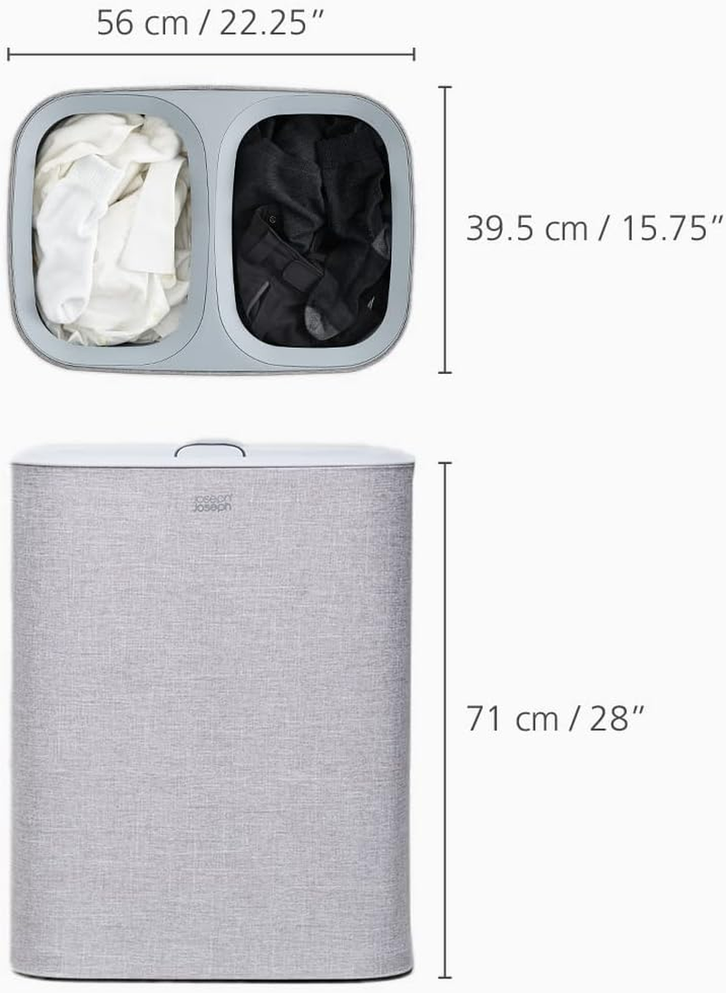 Joseph Joseph Tota Easy Empty Laundry Separation Basket 48.5X8X73Cm - Grey - 90L image number 1