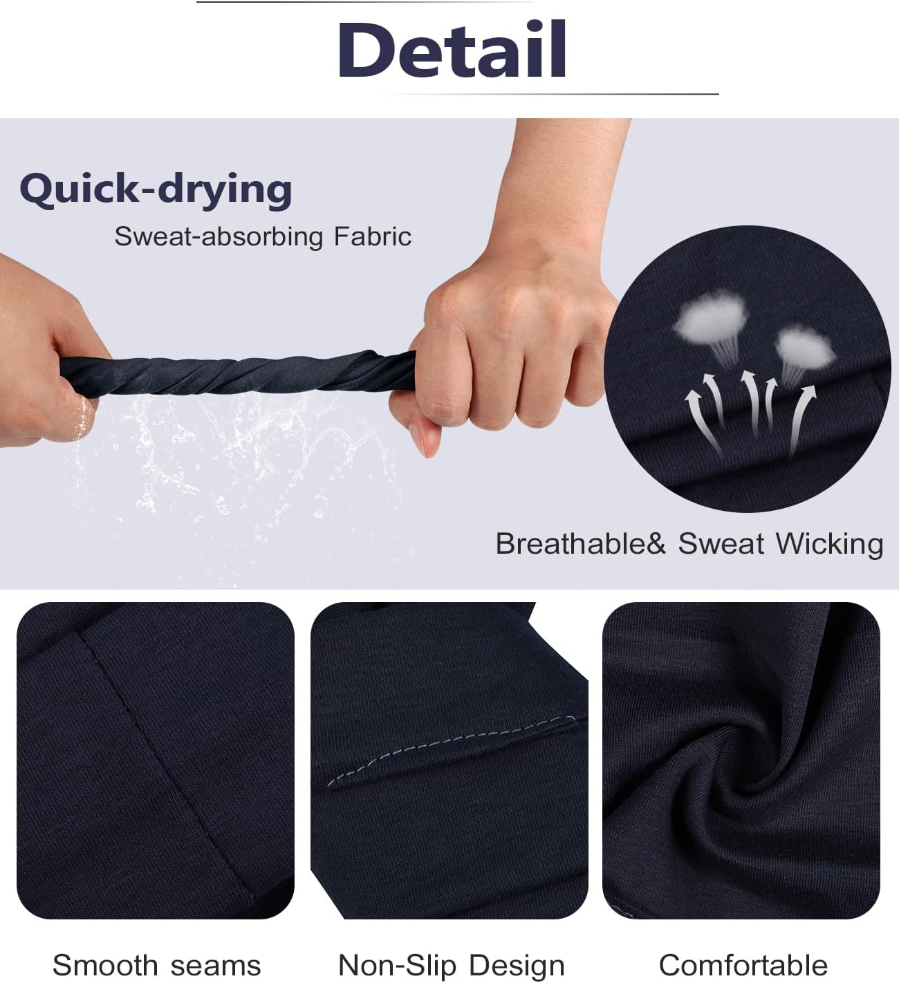 Headbands for Women Non Slip - Stylish Sports Hair Bands for Women'S Hair - Soft Cotton Cloth Stretchy Headbands for Women for Yoga, Outdoor Exercise Running