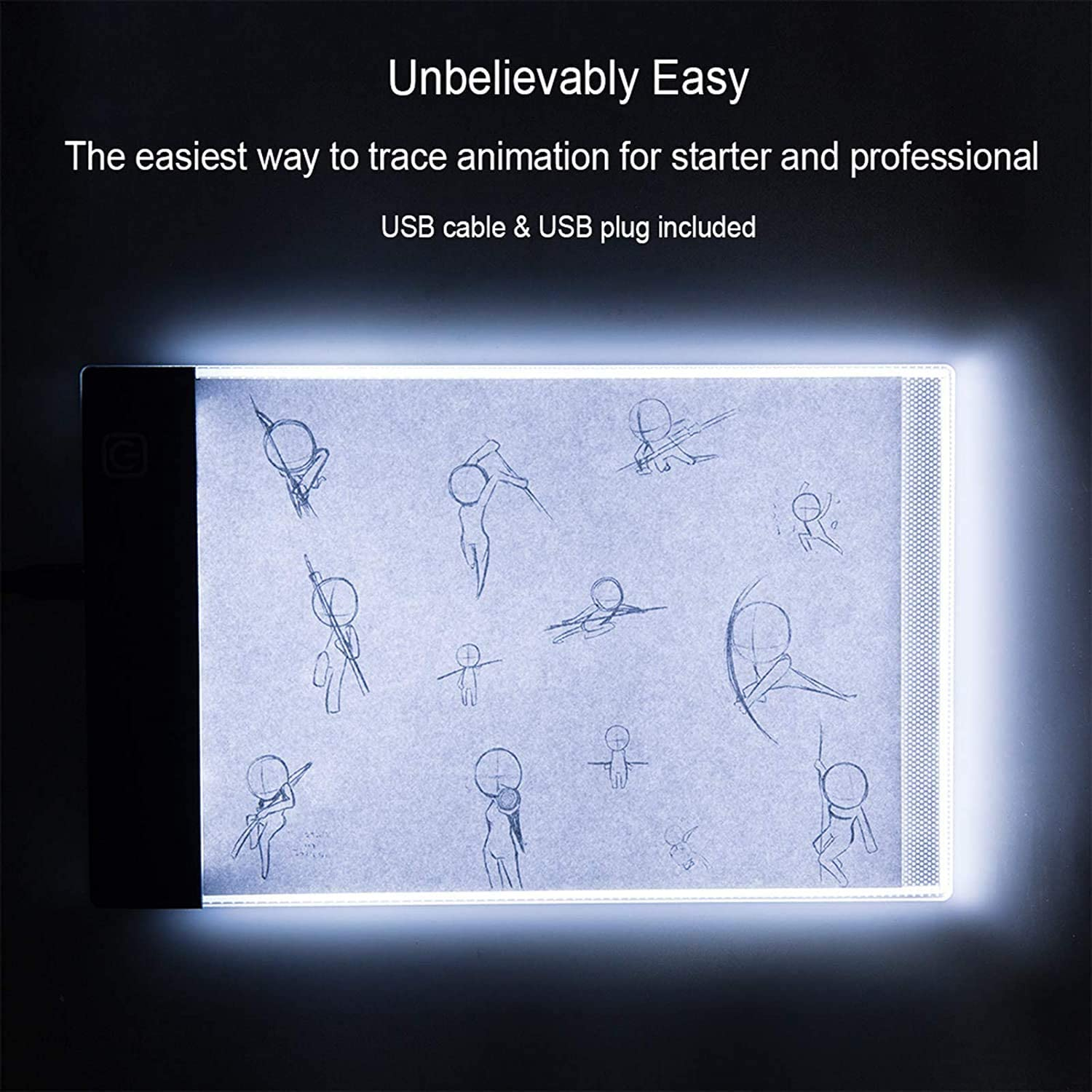 Flip Book Kit with Light Pad, LED Lightbox for Drawing and Tracing, LED Light Tablet for Tracing Flipbook Paper with Binding Screws image number 6