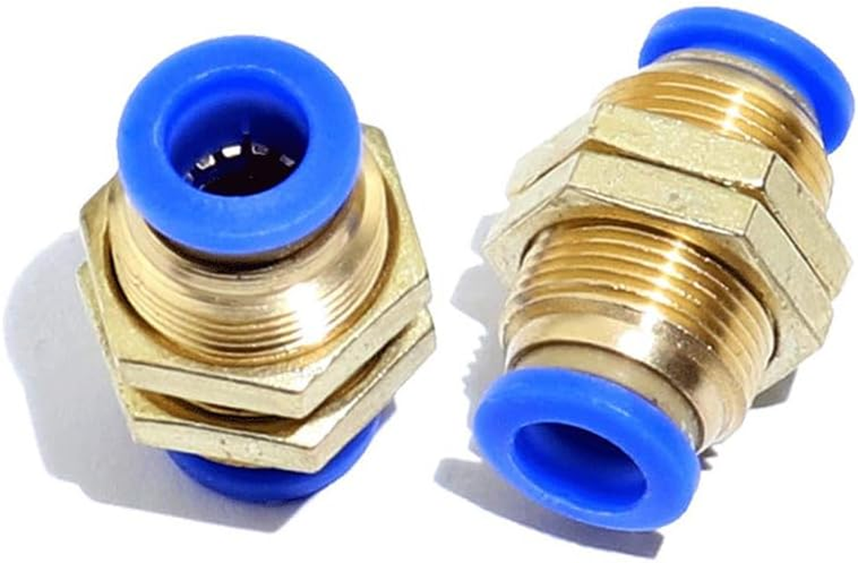 8Mm Pneumatic Push-In Fittings for Air Water Tube - Bulkhead Connector, Quick Set-Up for Hose Pipe, Highly Efficient for Air and Water Piping Networks image number 1