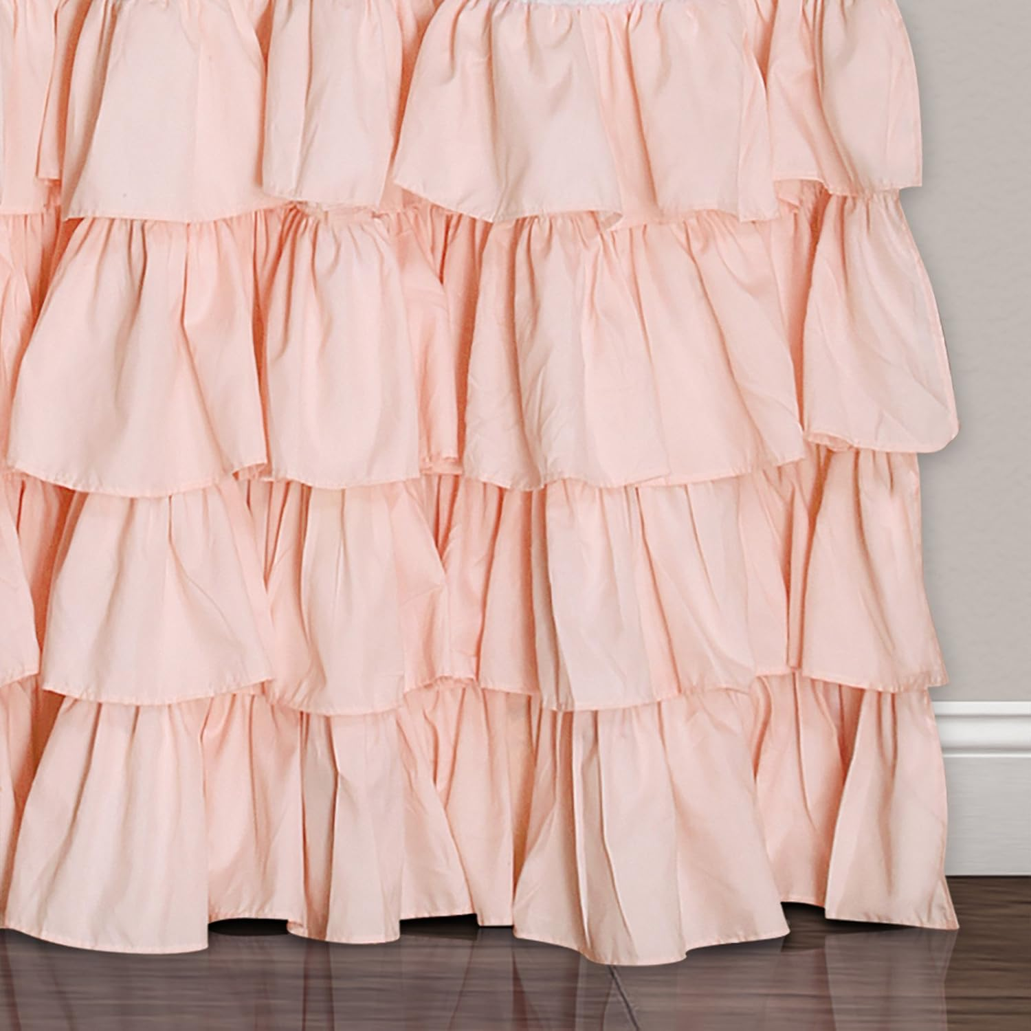 Lush Decor Flutter Butterfly Curtains | Ruffle Print Design Window Panel Set for Living, Dining, Bedroom (Pair), 84&rdquo; X 52&rdquo;, Pink image number 1