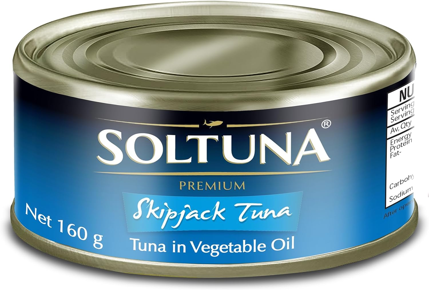SOLTUNA PREMIUM SKIPJACK TUNA in VEGETABLE OIL 160G X 24 (Carton of 24 Cans)