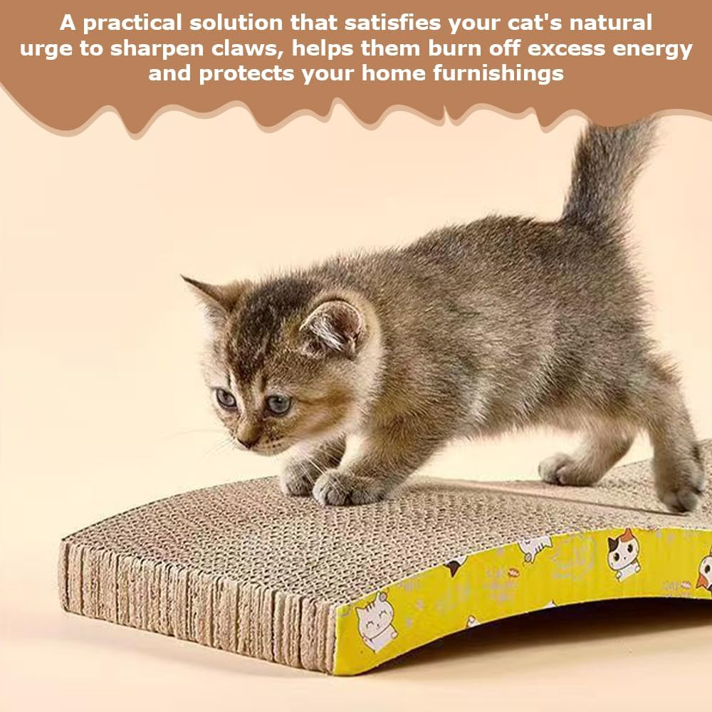2Pcs Cat Scratching Board,With a Packet of Catnip,Wave Claw Sharpener,Advanced Pet Supplies,Cat Wear-Resistant Corrugated Paper,For Indoor,Outdoor