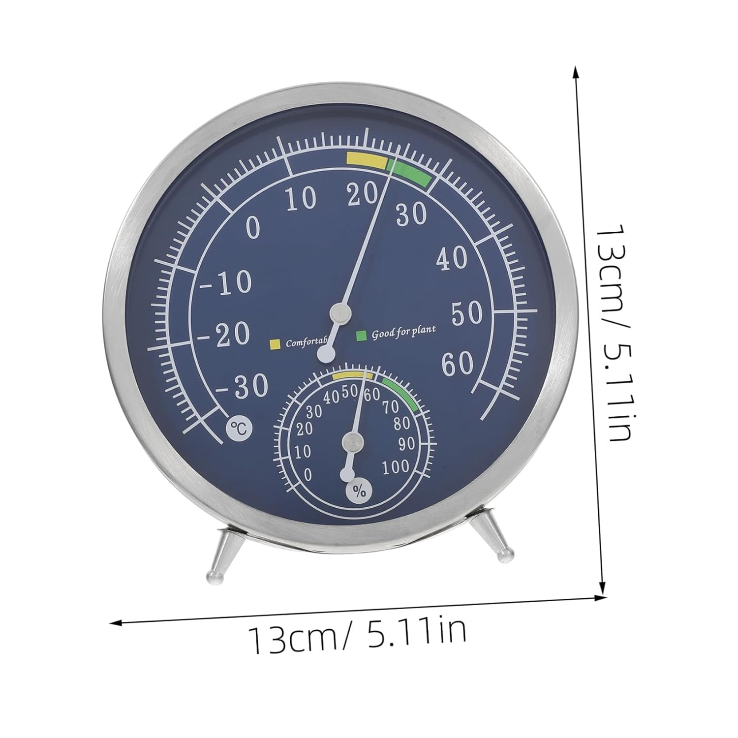 Stainless Steel Sauna Temperature Gauge Hygrometer Indoor Outdoor Thermometer Accurate Wall Mount and Tabletop for Office Warehouse Home Use image number 6