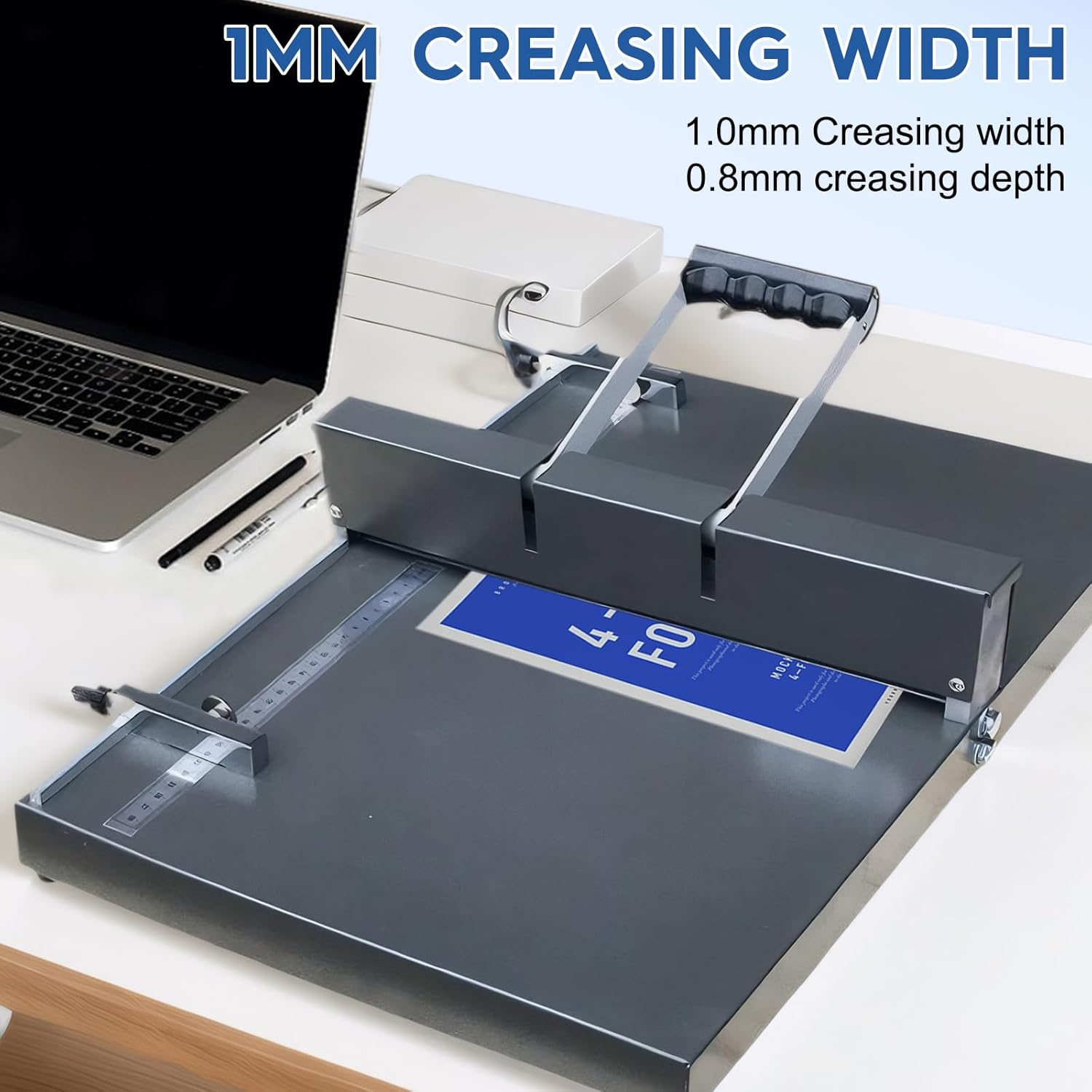Xoxomeg 350Mm Manual Creasing Machine, A3/A4 Paper Folding Machine, Scoring Paper Creasing Machine, Desktop Heavy Duty Metal Paper Creaser for Greeting Cards Booklets Photo Papers image number 3