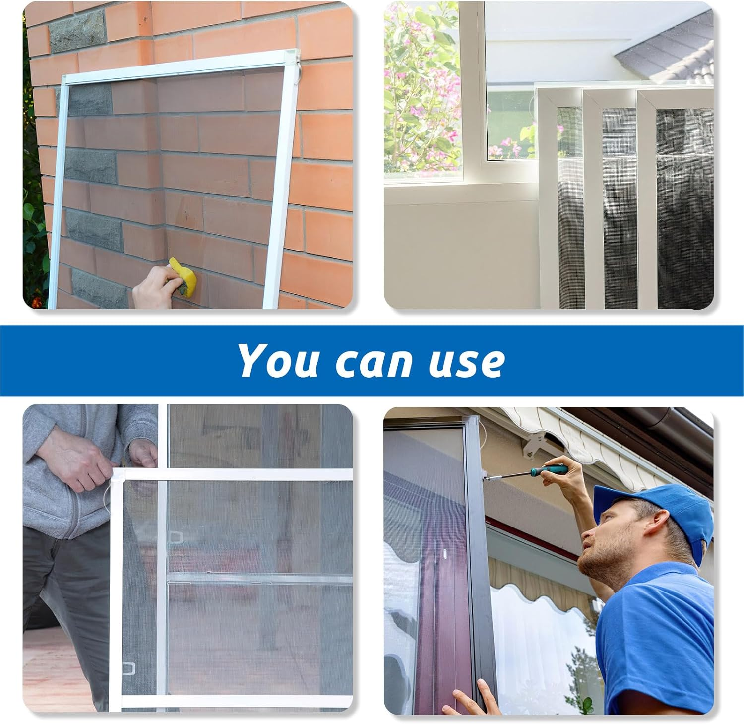 70 Pcs Window Screen Tension Spring Corner Clips, Corner Mount Flat Window Spring Stainless Steel Window Screen Clips, &frac14;&rdquo; Wide 2-3/4&rdquo; Long, Prevent Screen Windows Shaking (Silver) image number 3