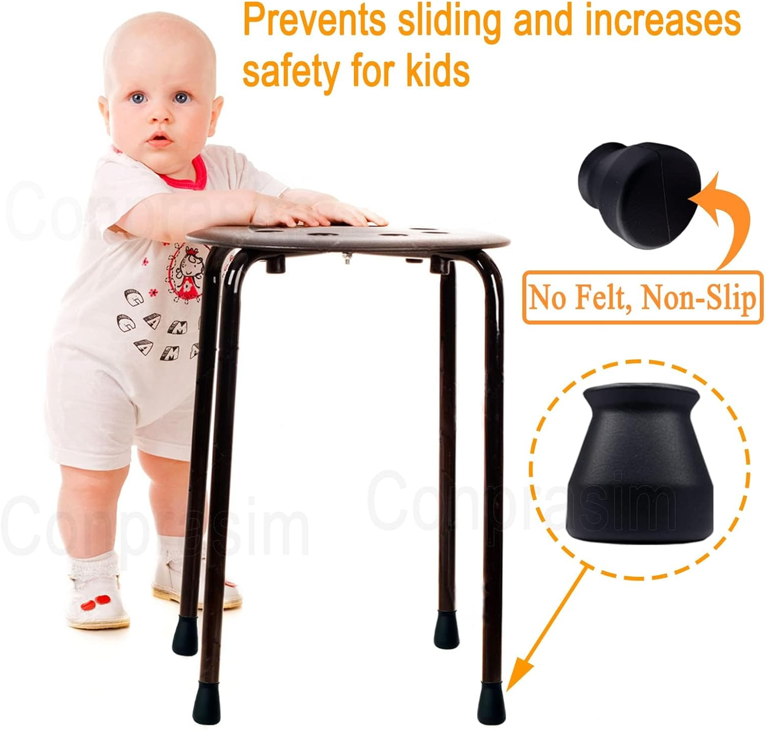 Silicone Chair Leg Floor Protectors Small Fit 15/16"~1-7/32" Furniture Table Feet Cover Anti-Slip Bottom Chair Leg Caps for Hardwood Floors Prevent Scratches No Noise,8Pack image number 6