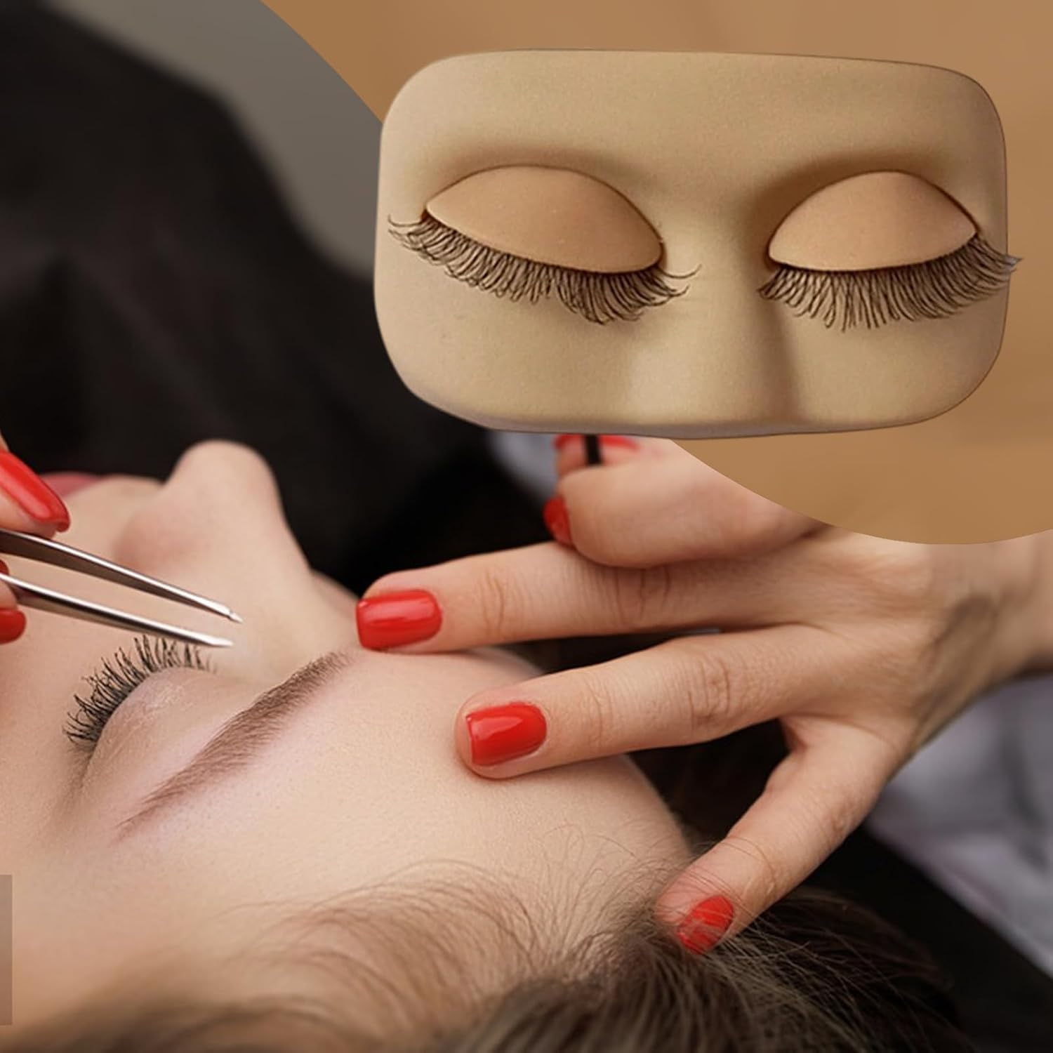 Lash Mannequin Head - Soft Silicone Model | Makeup Mannequin Face - for Training Beauty Salon Studio Home - B image number 3