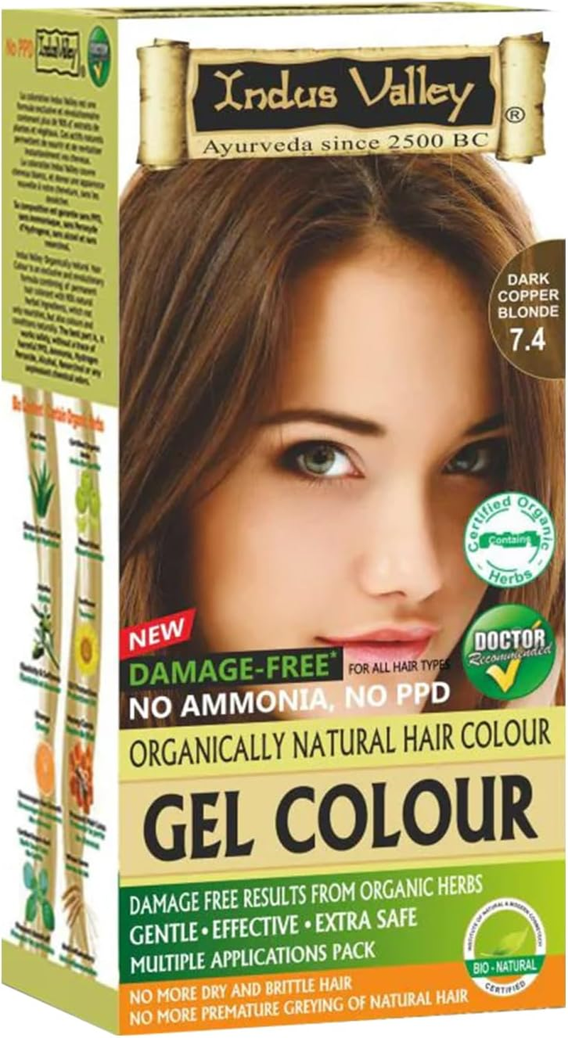 Indus Valley Damage Free Permanent Gel Hair Color (Dark Copper Blonde) image number 1