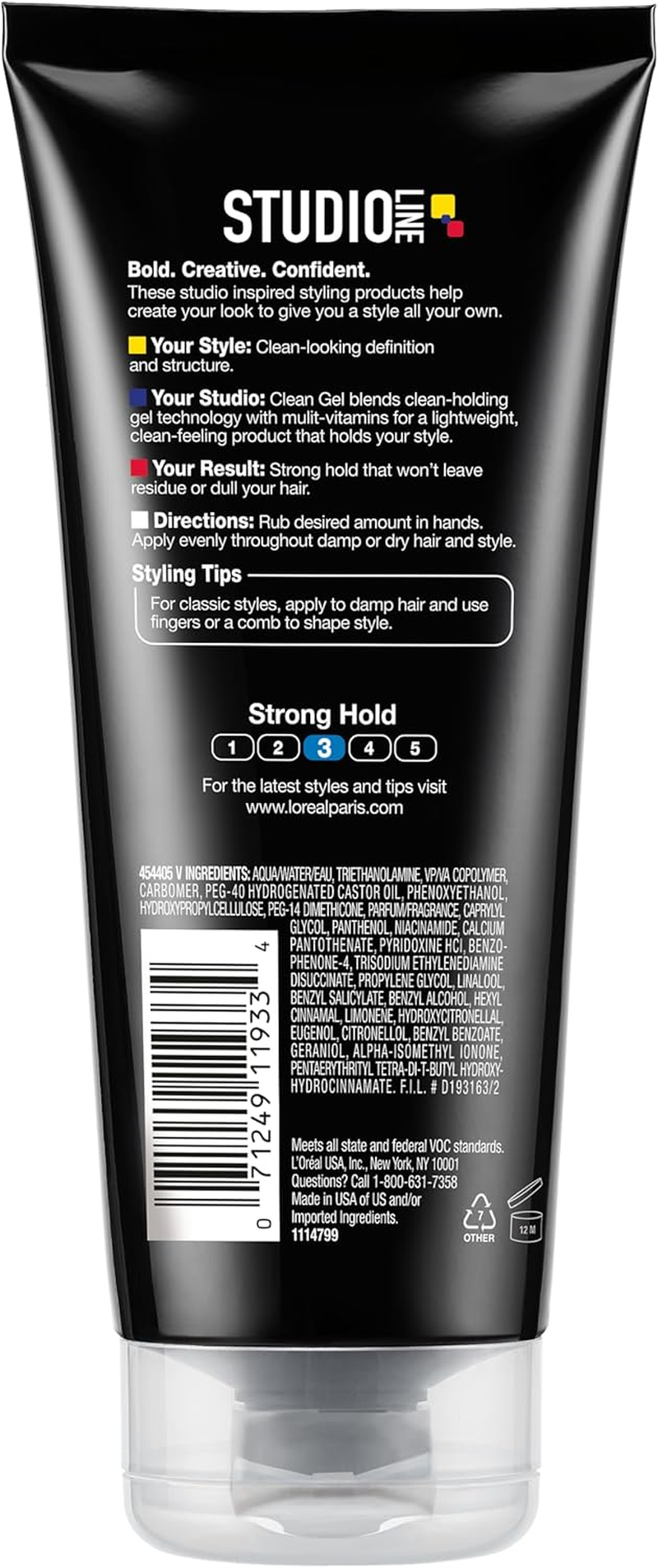 L'Or&eacute;al Paris Studio Line Clear Minded Clean Gel - Strong Hold, 6.8 Fl. Oz. image number 5