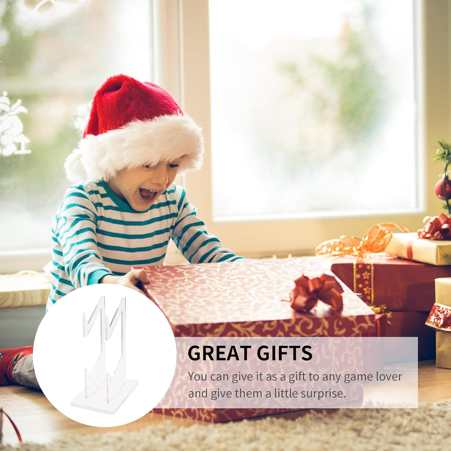 Transparent Acrylic Game Controller Stand Holder, Double-Layered Gaming Controller Holder Stand, Universal Dual Gamepad Controller Holder Accessories, Headphones Headset Stand for Desk Table image number 3