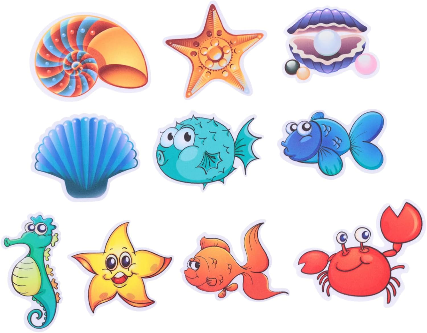 Kisangel 30Pcs Bathtub Stickers Adorable Sea Animal Pattern Adhesive Stickers for Boys and Girls Fish and Decals for Bathtub Safety Shower Accessories
