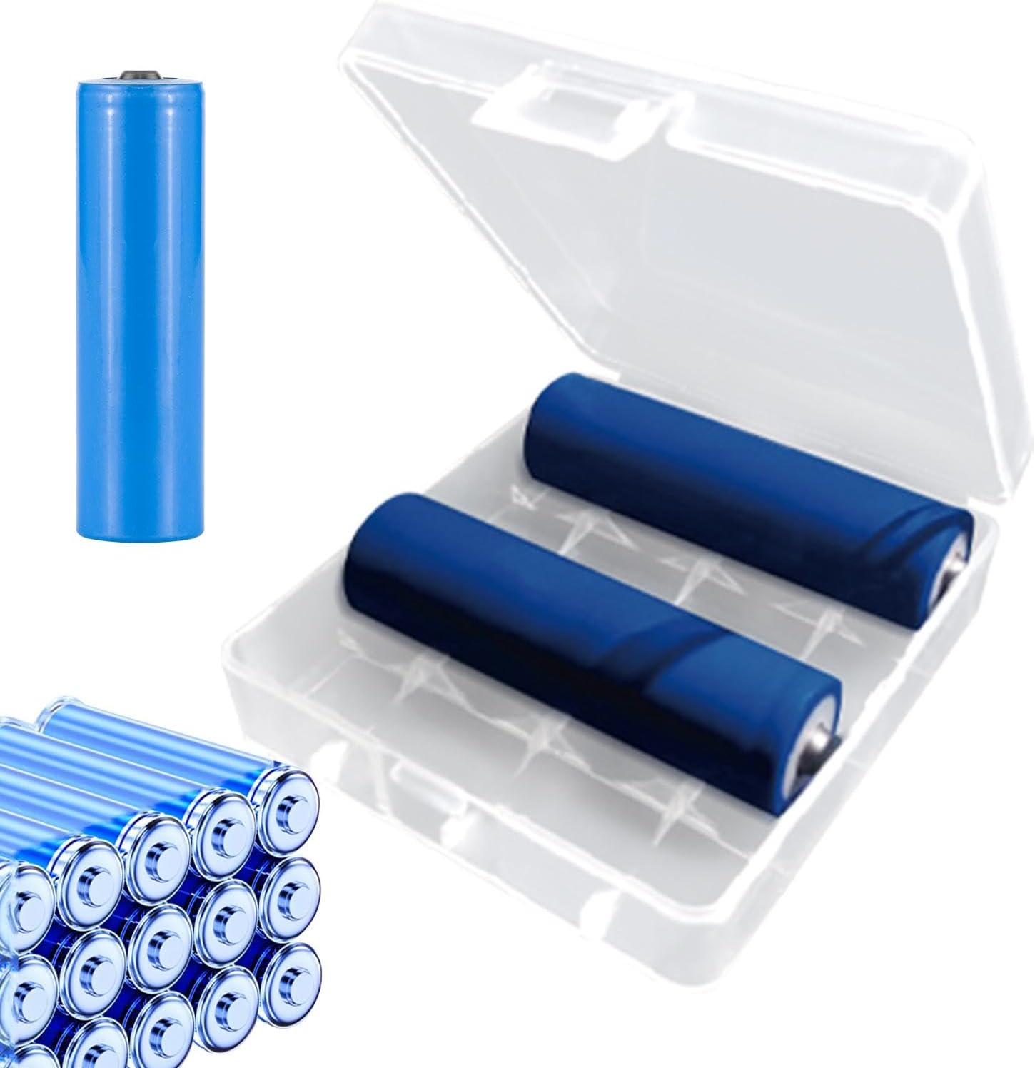 Battery Case - AAA Batteries Container | Storage Box | Hard Cases | Electronic Component Boxes | Portable Organizer Holder Box Holder with Lid for Easy Access