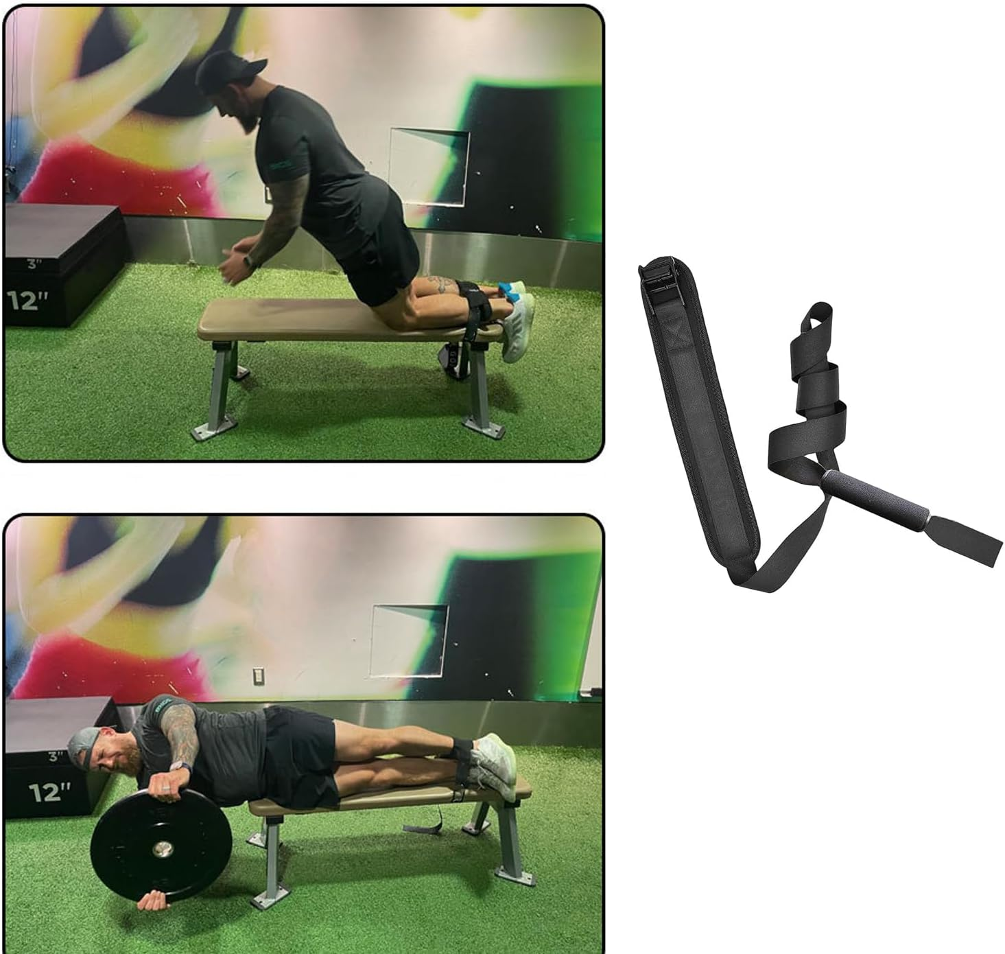 WEZCHUGHAOL Resistance Band Hamstring Curl Strap, Home Fitness Exercise Band, Adjustable Hamstring Roll Strap Assisted Sports Equipment for Leg Strength, Workout Resistance image number 1