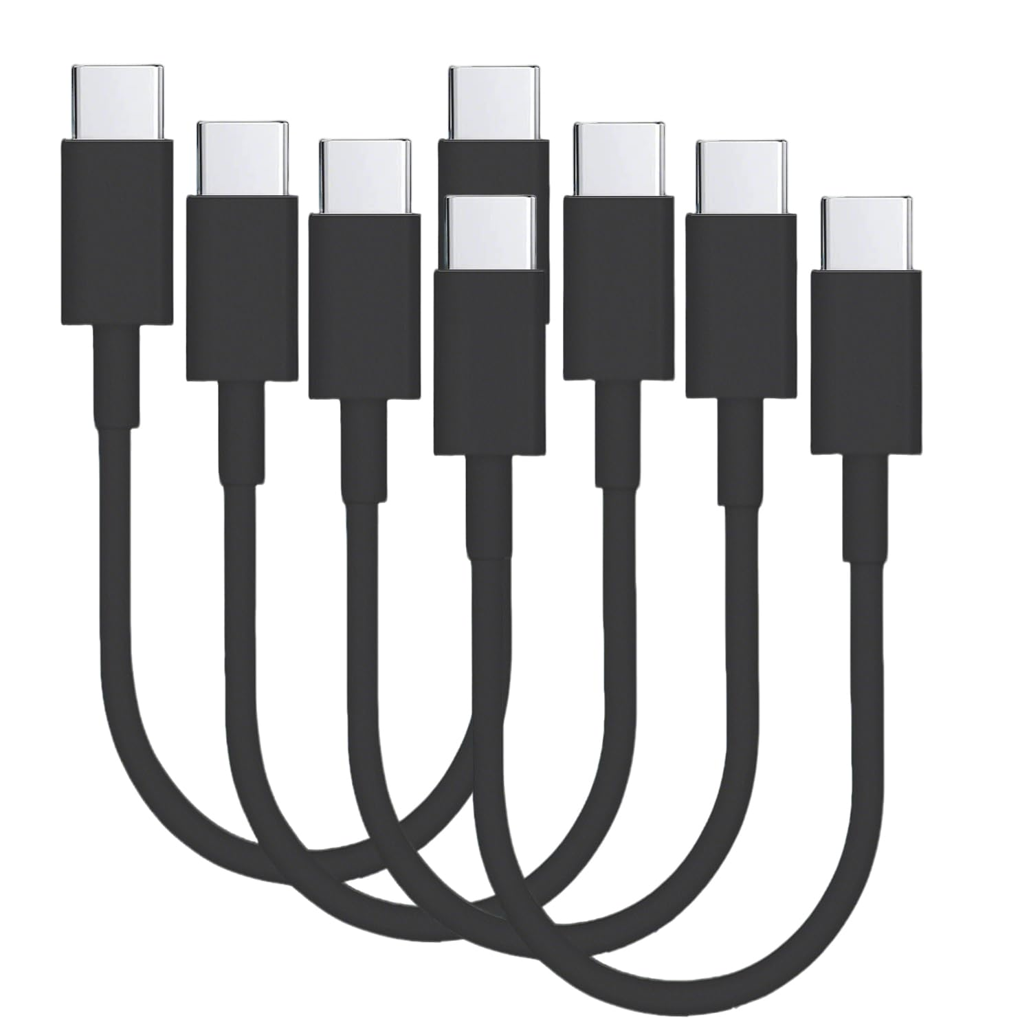 AMITOME USB C to USB C Short Charging Cable 0.3M (2 Pack),60W Type C Fast Charging Cord Compatible for Iphone 17/16/15/Pro/Max/Plus,Ipad Pro,Air5,Macbook,Samsung,Google-Black