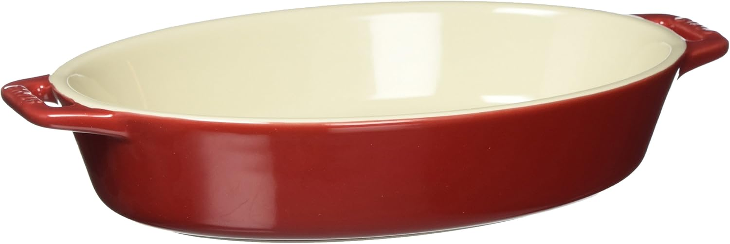 Staub Dish 40508-590 Rectangular Dish, Cherry 10.6 X 7.9 Inches (27 X 20 Cm), Ceramic Au Gratin Dish, Oven Safe and Microwave Safe