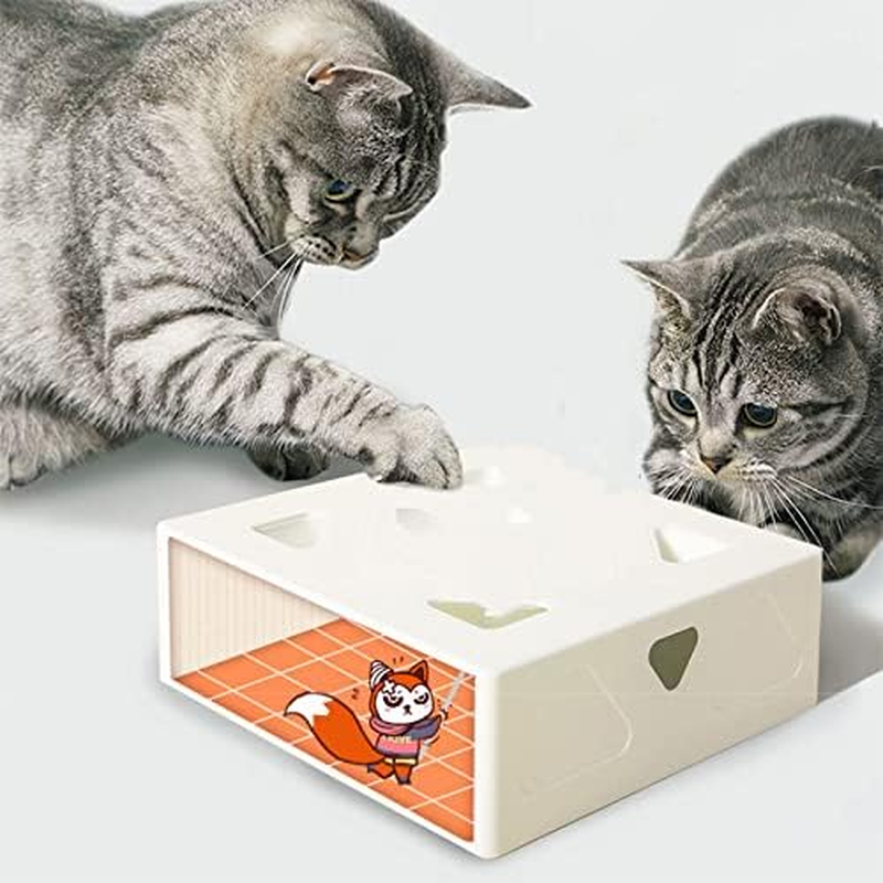Durable Cat Toys, Automatic Funny Cat Box with 7 Holes Automatic Feather Mice Obsessed Fun Interactive Cat Toy Durable Catnip Toys for Indoor Outdoor/815 (Color : Purple) image number 4