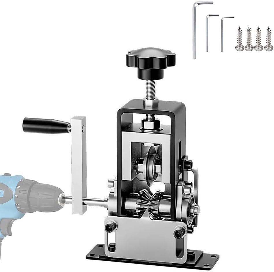 LMSNE Electric Cable Stripper 0.06''-0.98'' Scrap Copper Wire Stripping Machines with Hand Crank or Drill Powered, Portable Aluminum Frame Wire Peeler. image number 5