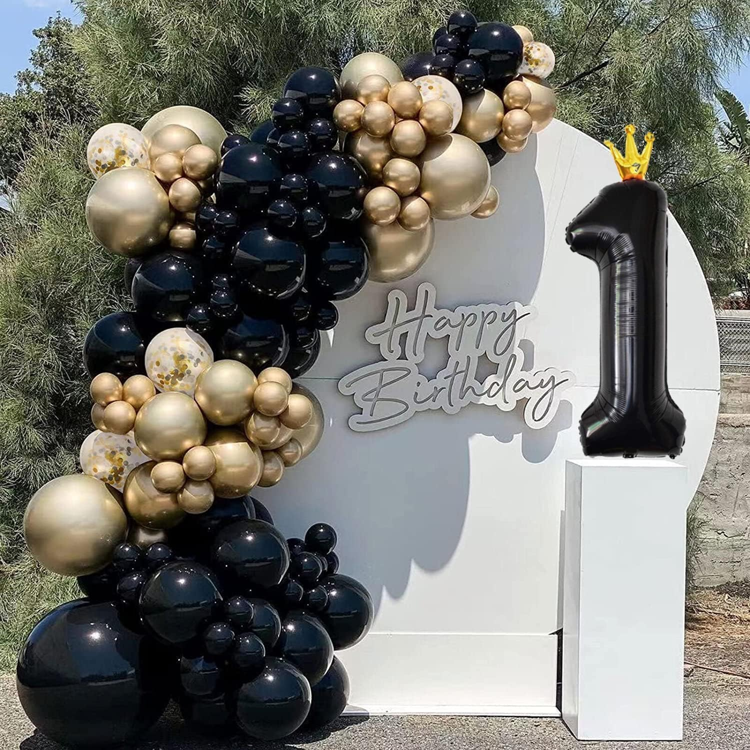 Yamibobo Black Number Balloon 40 Inch, Black Large Number 1 Balloons, Digital Balloons for Birthday Party Celebration Decorations Supplies, Helium Foil Number Balloons for Wedding Anniversary