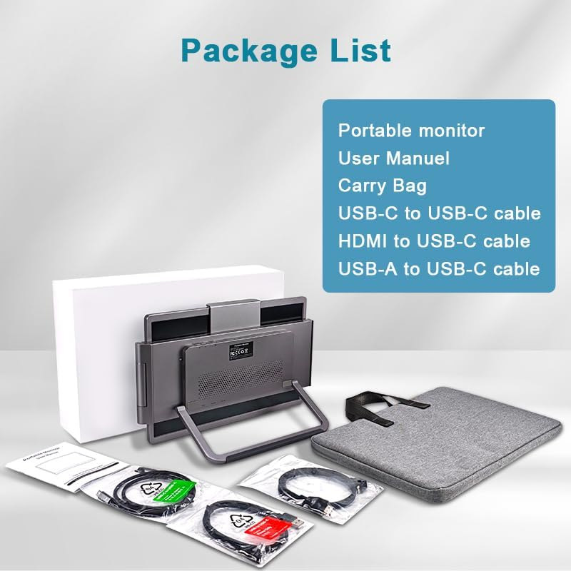 AILRINNI Laptop Screen Extender, 14" FHD 1080P IPS Portable Monitor for Laptops, Type-C/Hdmi/Usb-A Plug & Play Laptop Monitor Extender for 13&rdquo;-17&rdquo;, Compatible with Windows, Mac, Chrome image number 6