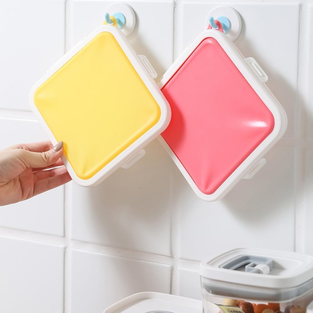 Silicone Sandwich Storage Box, 1Pc Silicone Sandwich Storage Box, Silicone Sandwich Container for Lunch Box, Sandwich Toast Case, Portable Bread Box Sandwich Container (Pink)
