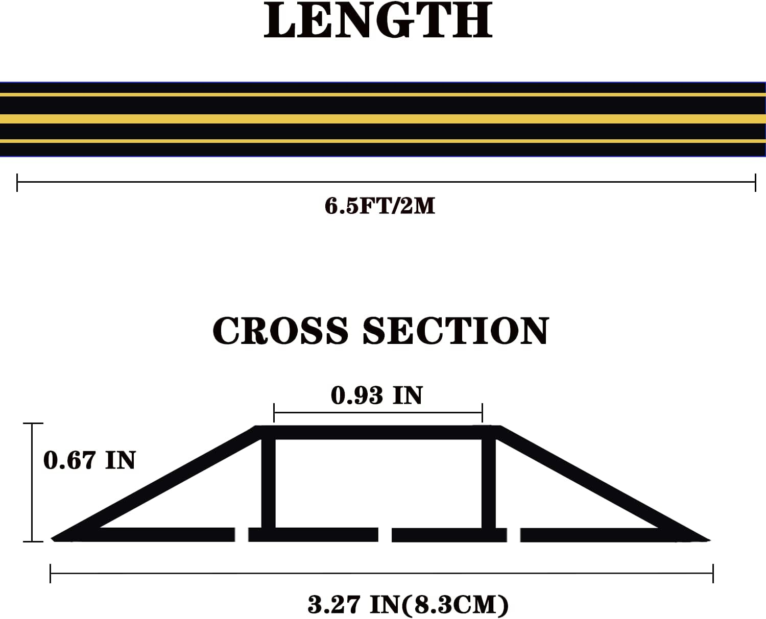 Adyawen 6.5FT Cable Protector Cord Cover for Floor, Heavy Duty PVC Duct Easy to Unroll, Prevent Trip Hazard for Home Office or Outdoor Settings, Black image number 2