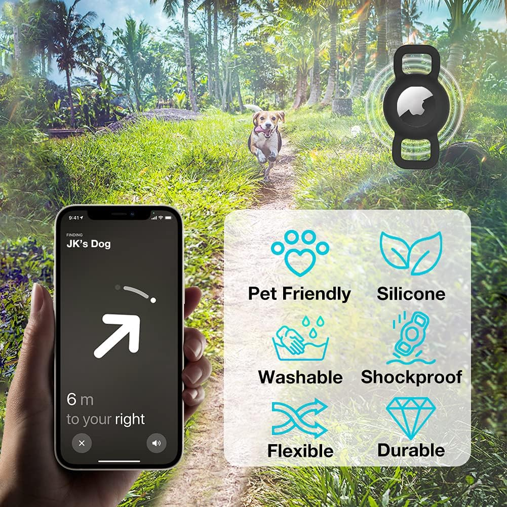 Cat Collar Holder for Airtag, Cat & Small Dog Harness Case for Air Tag - A6 Avocado Green, Violet image number 1