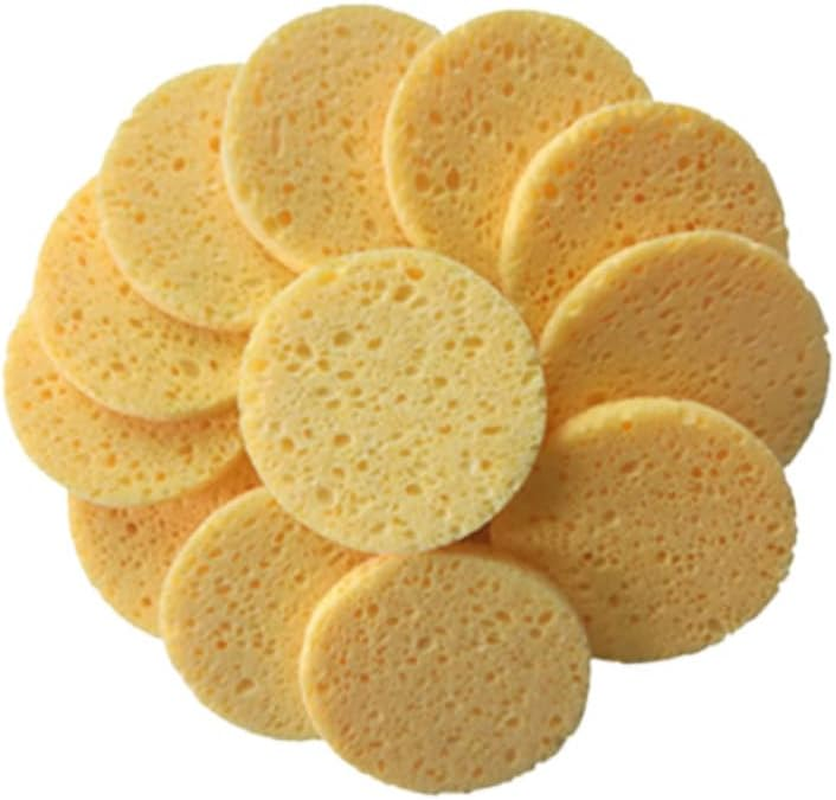 Healeved Skin-Friendly 20Pcs Makeup Cotton Pads round 80X8Mm Reusable Makeup Remover Face Cleaning Sponges Soft Sponge Cushion for Daily Use image number 3