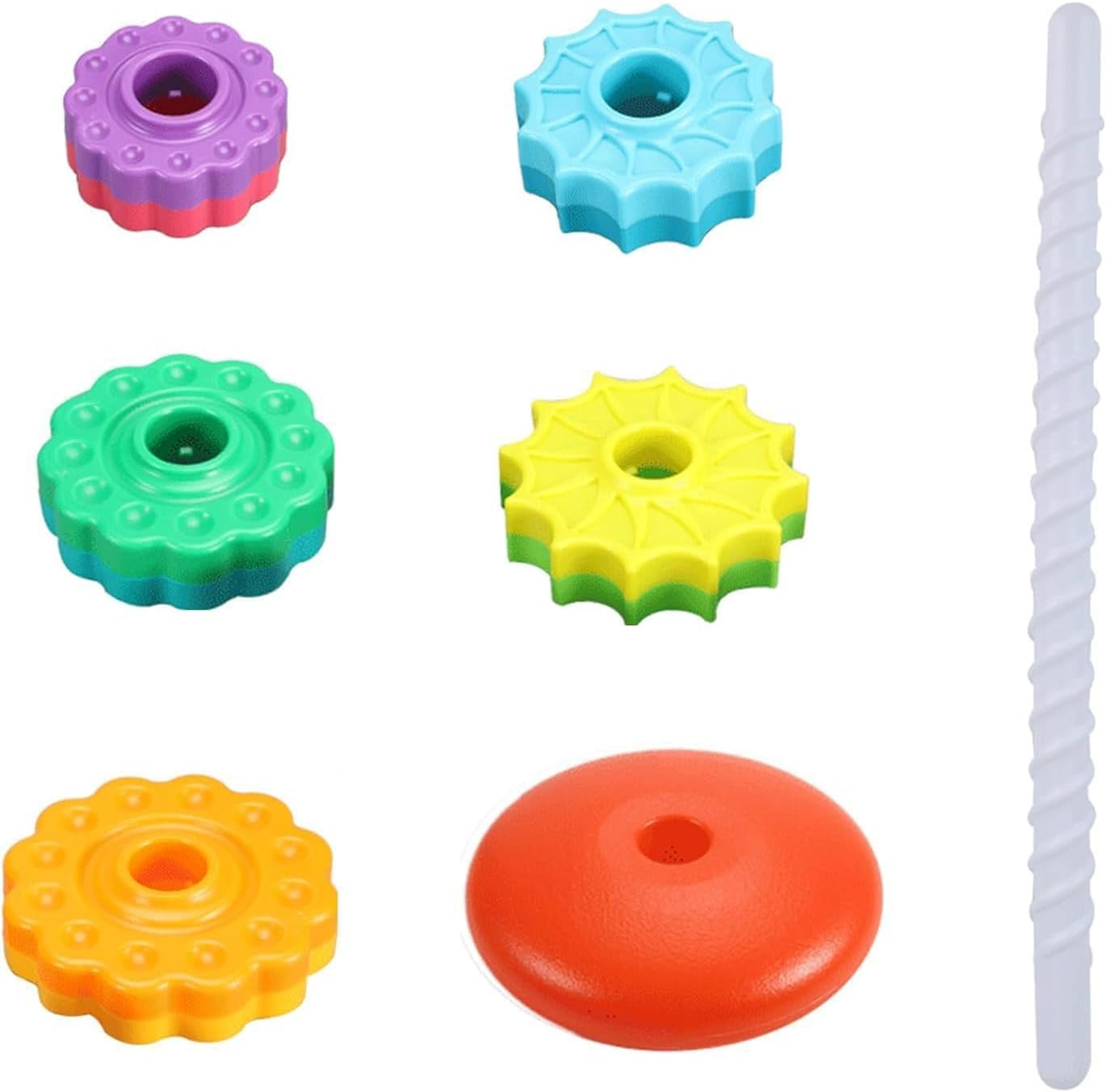 Limcryspp Rotating Rainbow Stacking Toy for Toddlers, Suitable for 1-3 Years Old, 6-12 Months Old Baby Stacking Toy, Birthday Girls and Boys, Brain Development Learning Toy image number 4