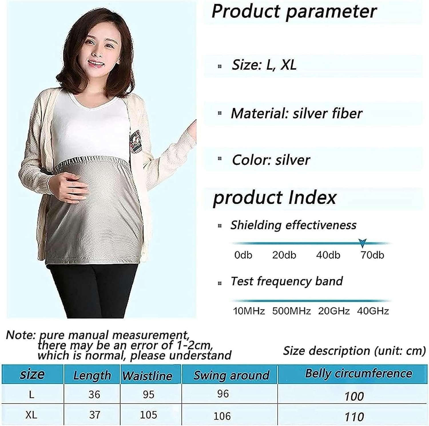 Maternity Wear, Anti-Radiation Clothes,Belly Band 5G Pregnancy(Xl) image number 5