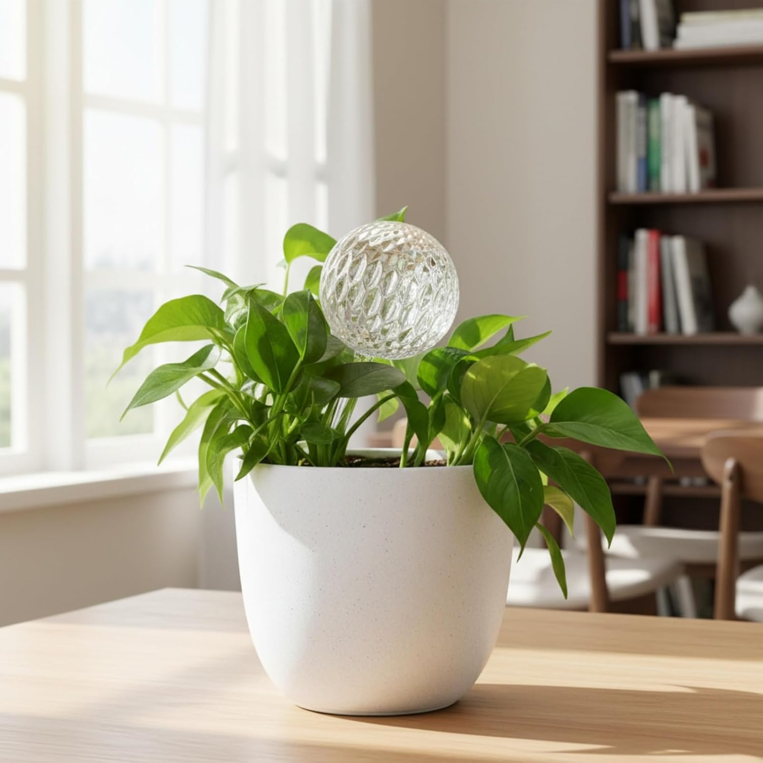 Crystal Clear Self-Watering Globe, Iridescent Glass Plant Watering Bulb, Decorative Indoor Outdoor Plant Care, Diamond Pattern Design image number 3