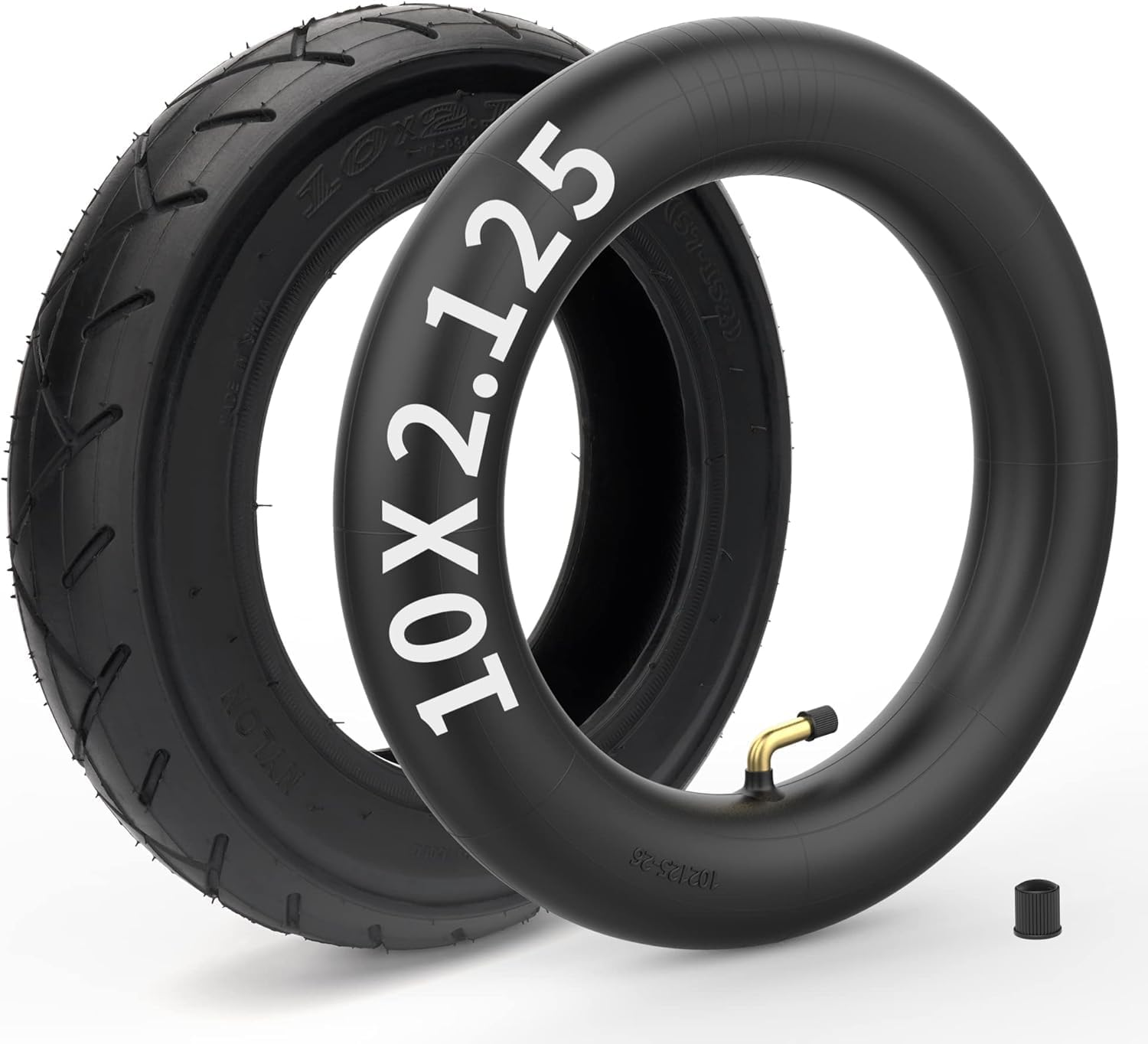 Heavy-Duty 10X2 Scooter Tire Thicker 40% 10X2.125 Inner Tube Compatible with 10X1.90 10X1.95 10 X 2.0 10 X 2.125 54-152 Most E-Bike Tire Tube Electric Scooter Tube with Tire image number 1